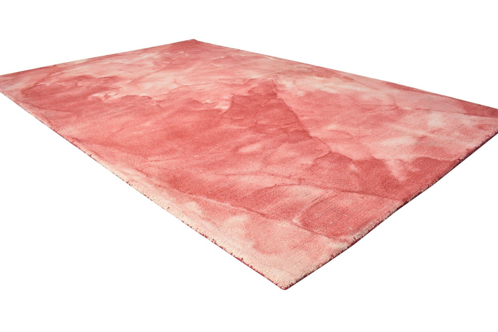 Hali Hand Tufted Red Wool Rug 5' X 8' Modern Shibori Tie Dye 7865172754581