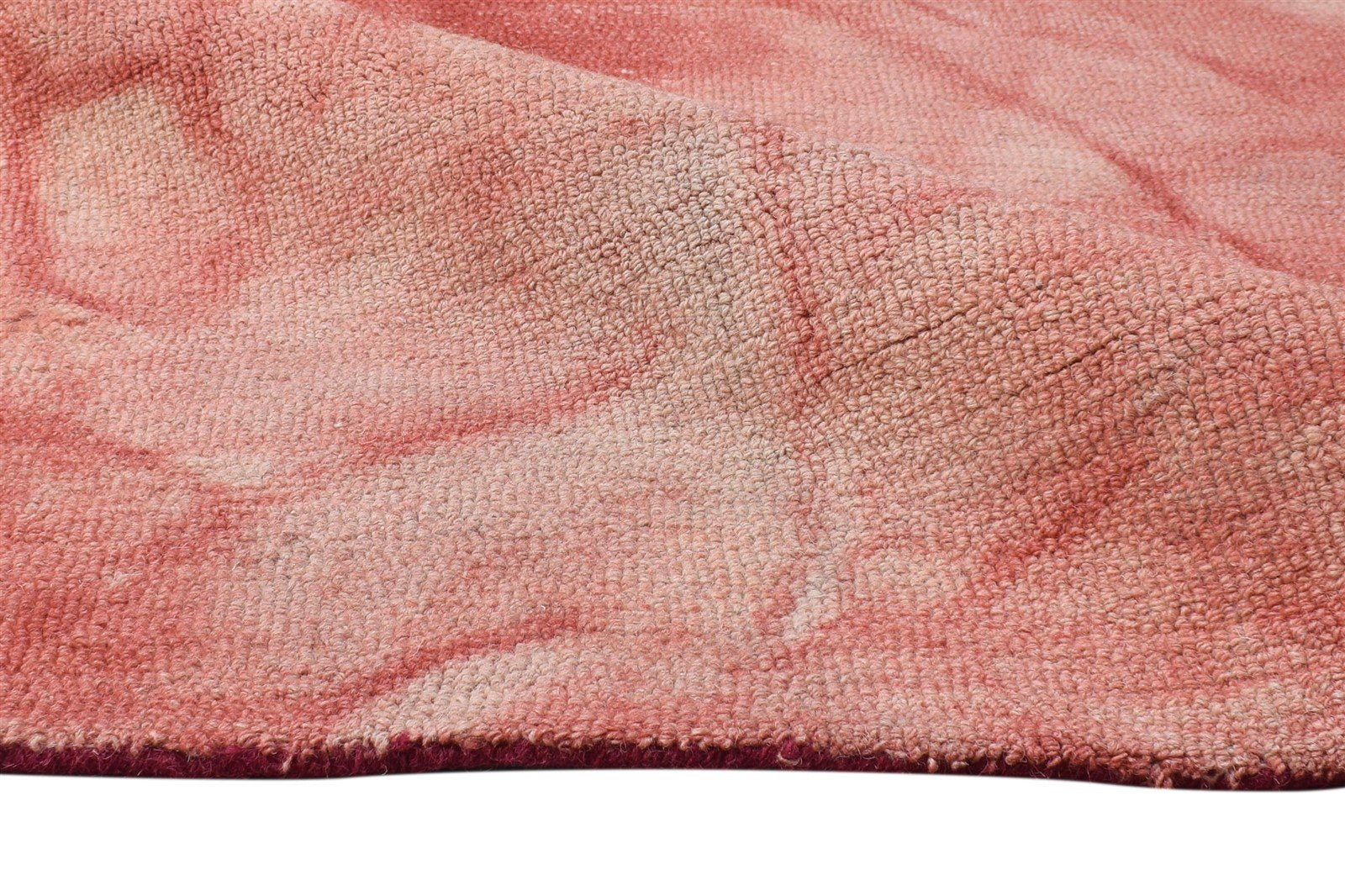 Hand Tufted Red Wool Rug 5' X 8' Modern Shibori Tie Dye Room Size Carpet 7865173704853