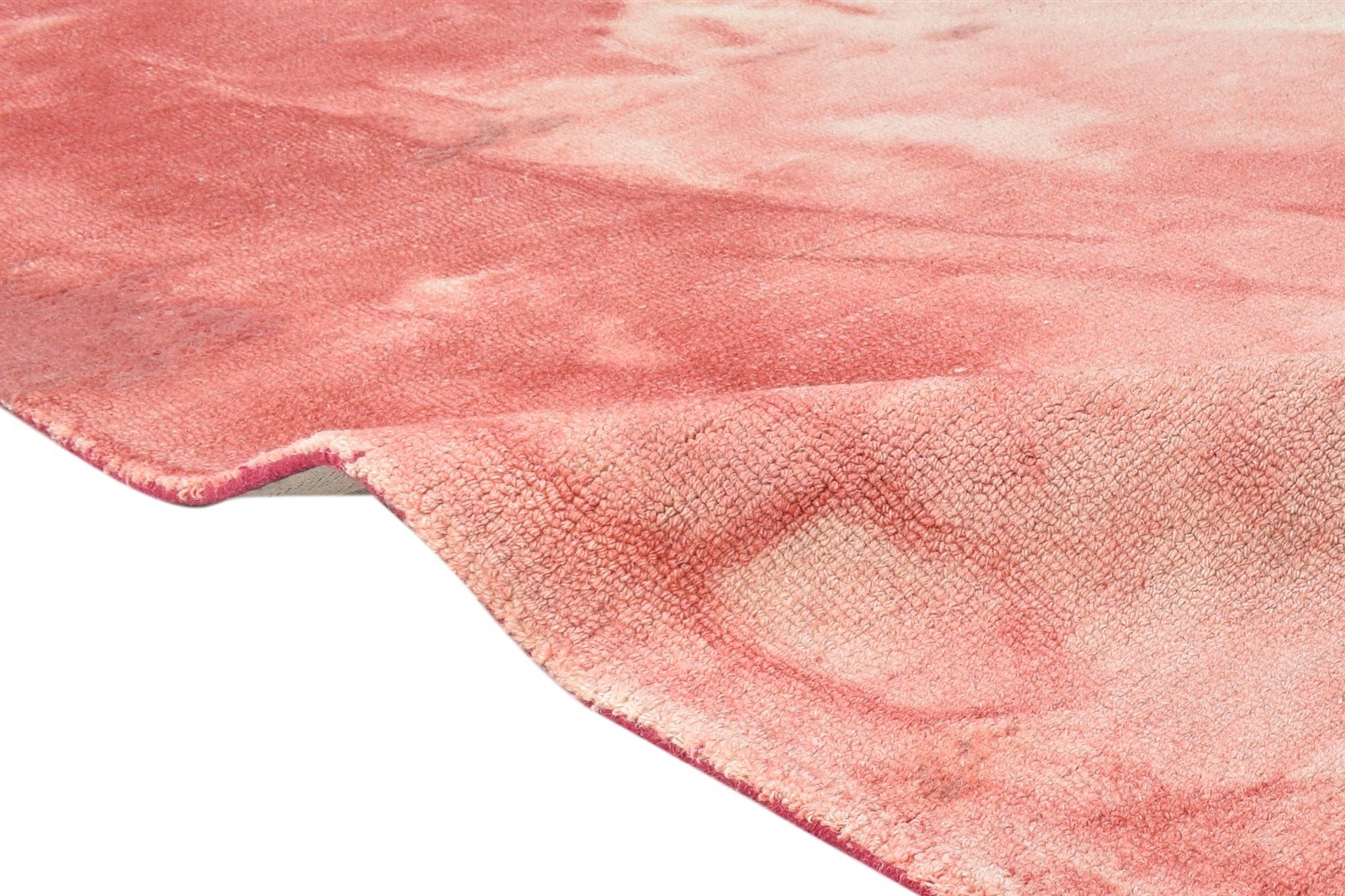 Hand Tufted Red Wool Rug 5' X 8' Modern Shibori Tie Dye Room Size Carpet 7865173704853