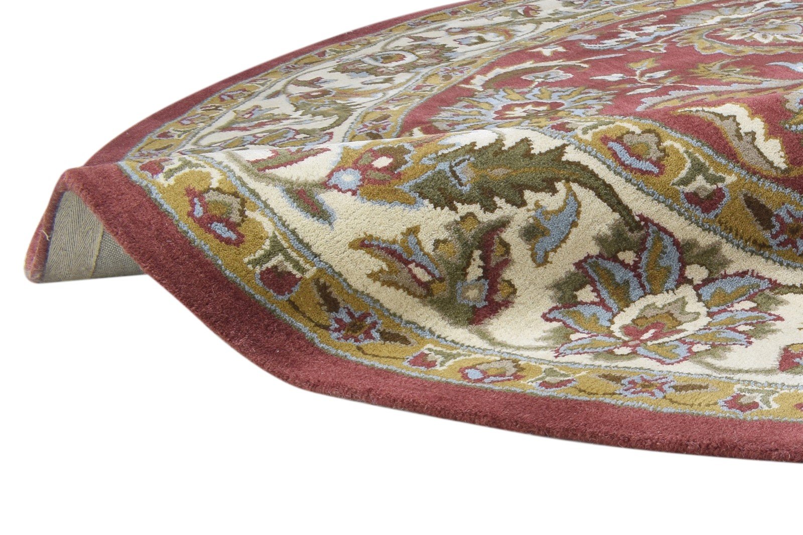 Hand Tufted Red Wool Rug 8' X 8' Persian Kashan Oriental Large Round 7864860770453