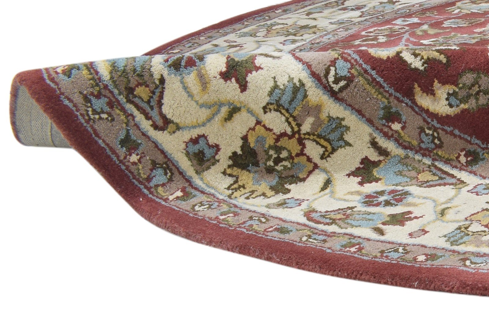 Hand Tufted Red Wool Rug 8' X 8' Persien Kashan Oriental Large Round 7864859525269