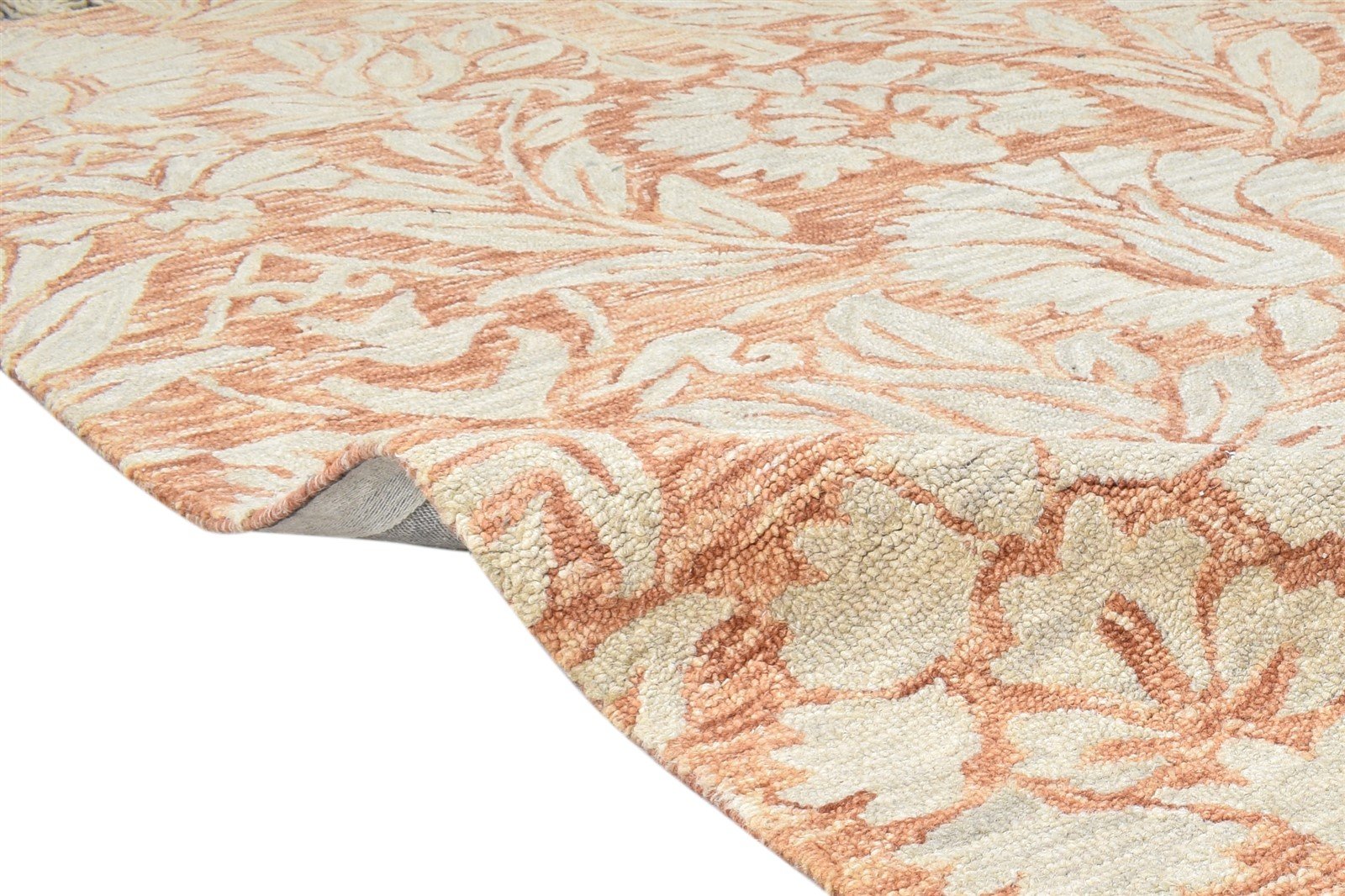 Hand Tufted Rust Wool Rug 5' X 7' Modern French Floral Room Size Carpet 7865113346197