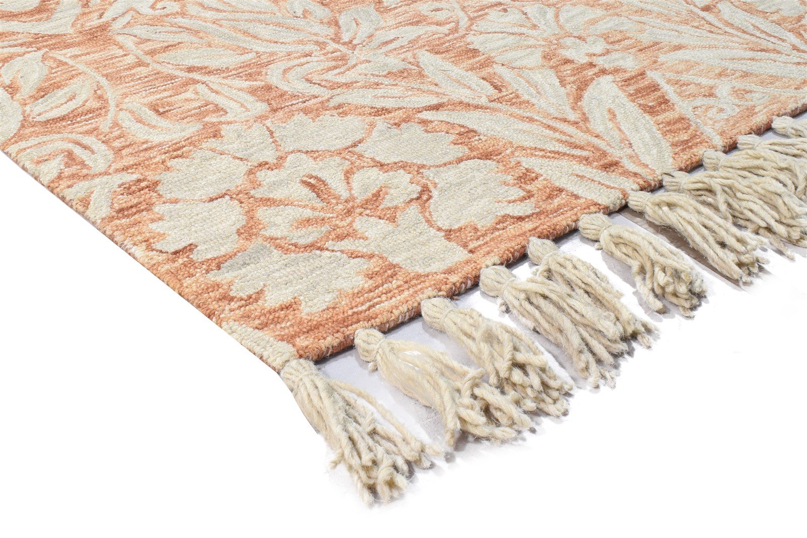 Hand Tufted Rust Wool Rug 5' X 7' Modern French Floral Room Size Carpet 7865113346197