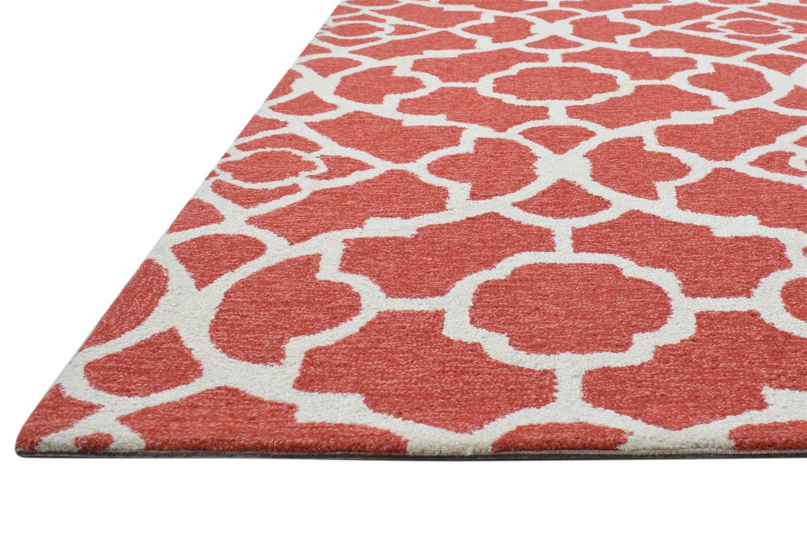 Hand Tufted Rust Wool Rug 5' X 8' Modern Moroccan Trellis Room Size Carpet 7864094425237