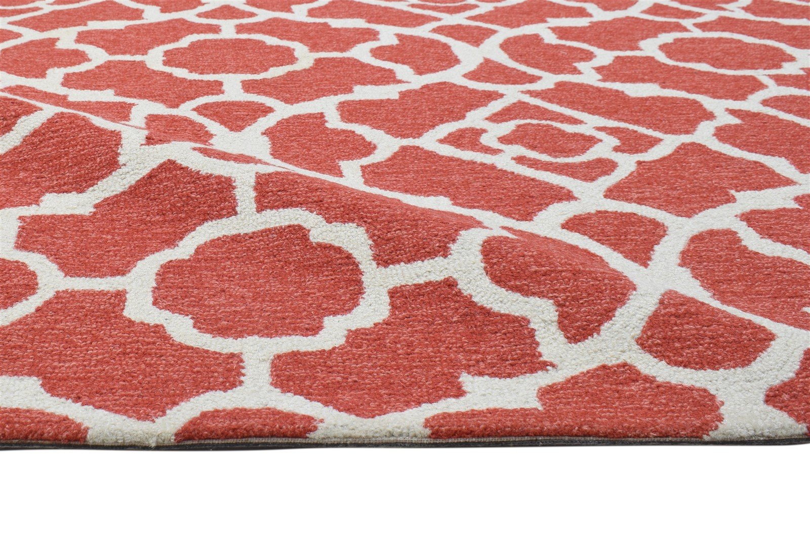 Hand Tufted Rust Wool Rug 5' X 8' Modern Moroccan Trellis Room Size Carpet 7864094425237