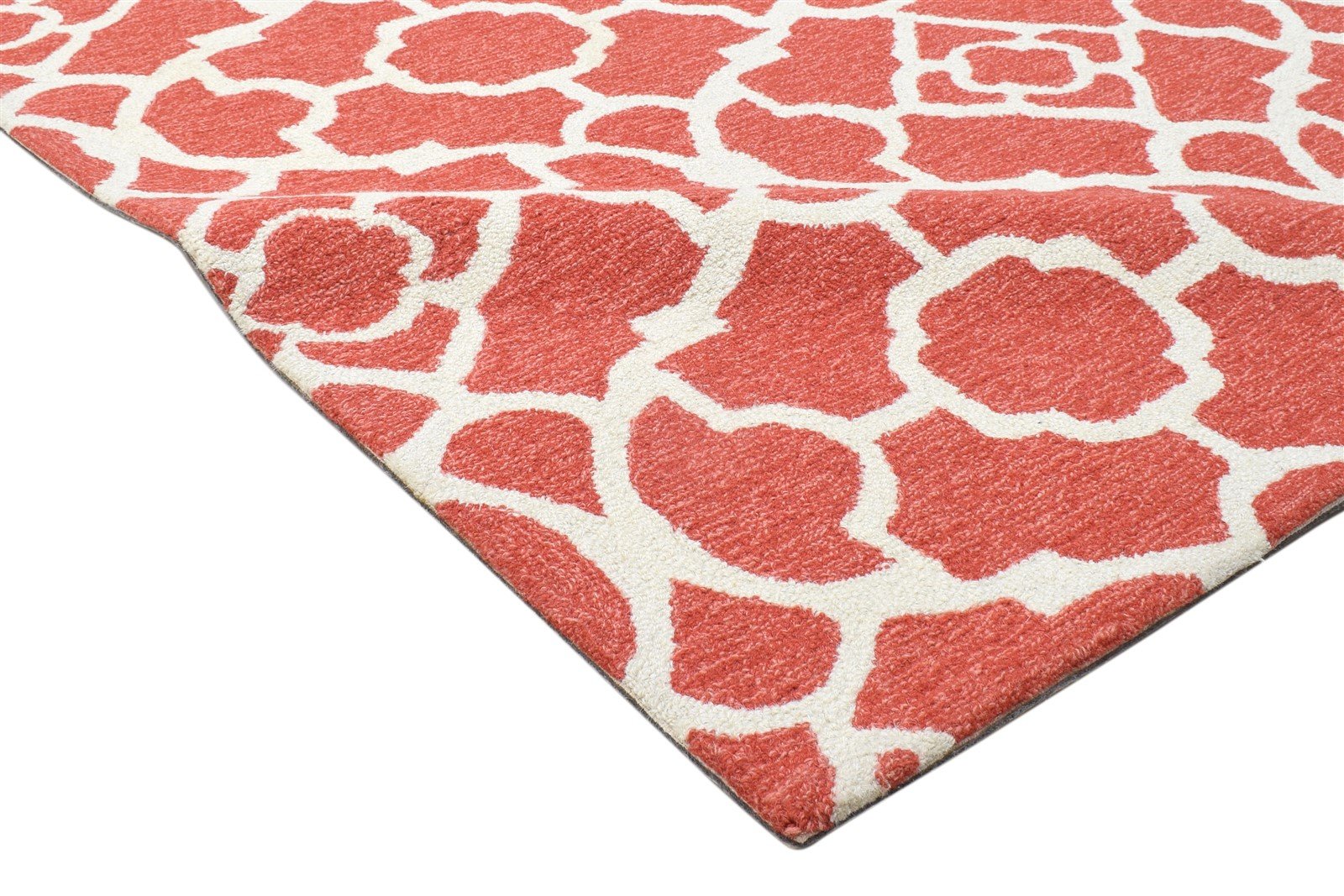 Hand Tufted Rust Wool Rug 5' X 8' Modern Moroccan Trellis Room Size Carpet 7864094425237