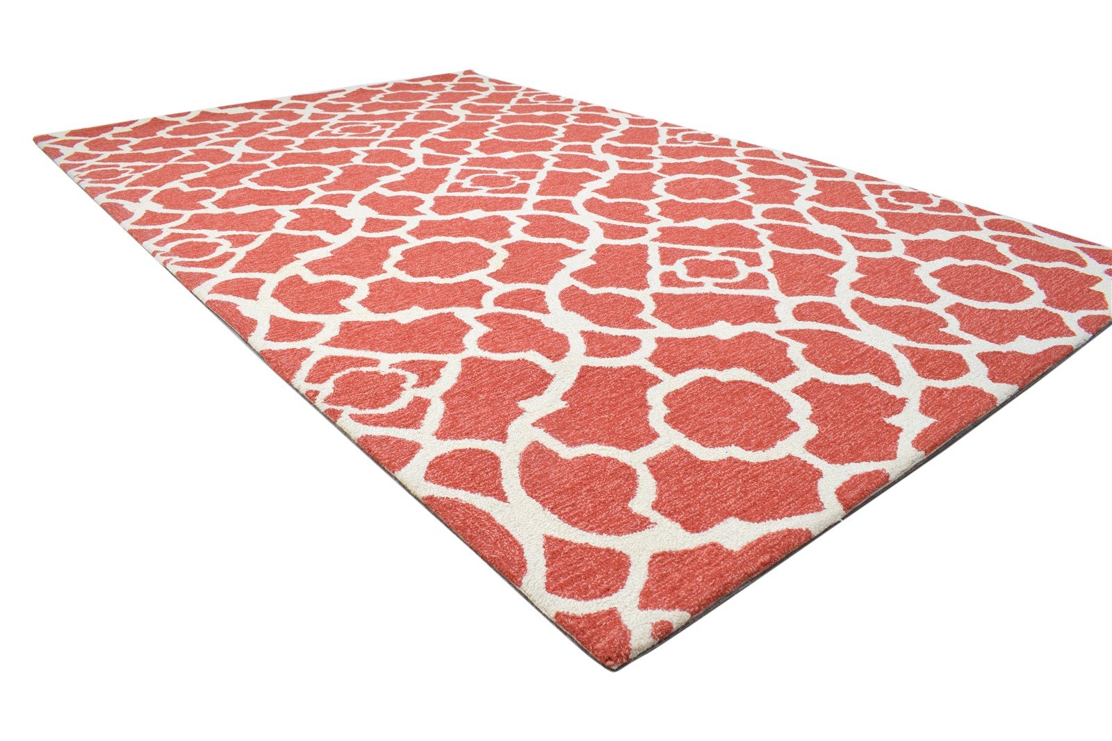 Hand Tufted Rust Wool Rug 5' X 8' Modern Moroccan Trellis Room Size Carpet 7864094425237