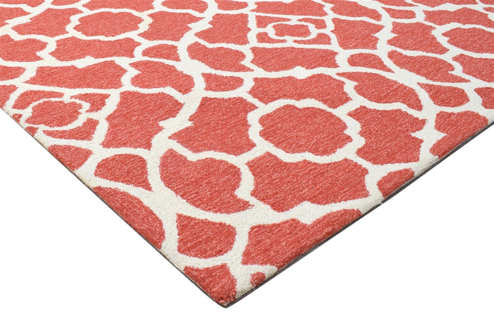 Hand Tufted Rust Wool Rug 5' X 8' Modern Moroccan Trellis Room Size Carpet 7864094425237