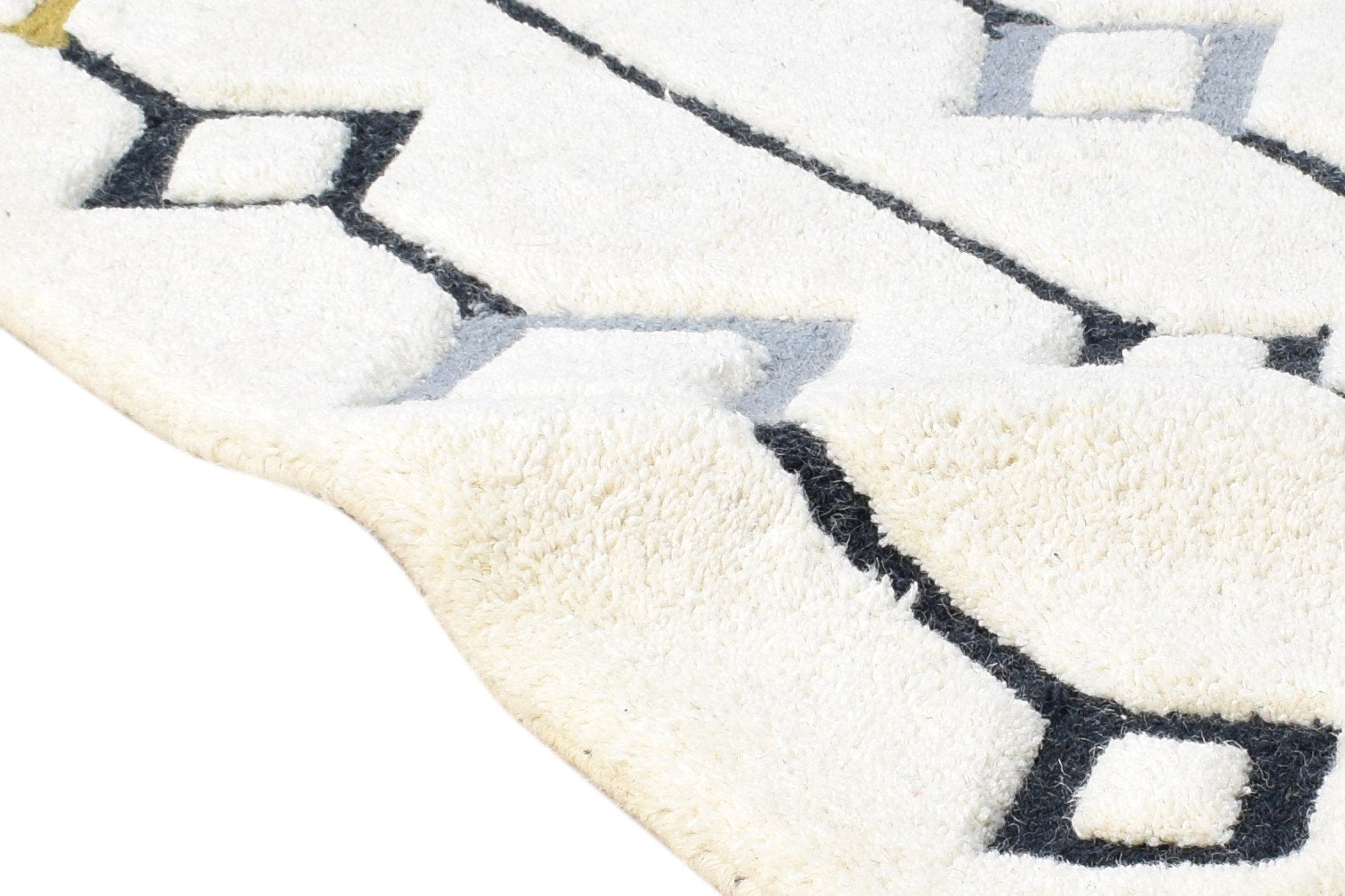 Hand Tufted White Wool Rug 2' X 3' Modern French Modern Small Carpet 7864994529429