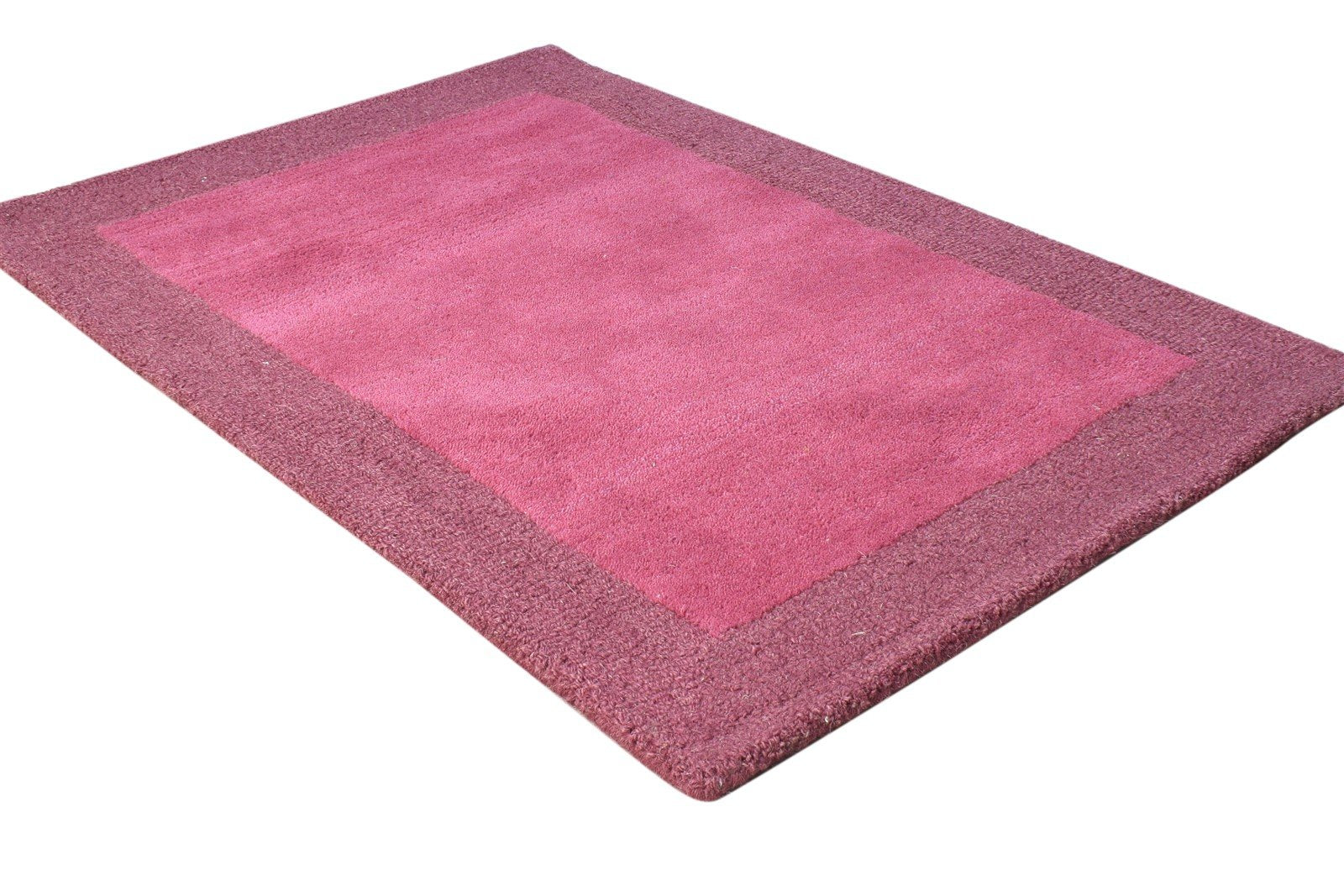 Hand Tufted Wine Wool Rug 2' X 3' Modern Scandinavian Bordered Small Carpet 7865080447125