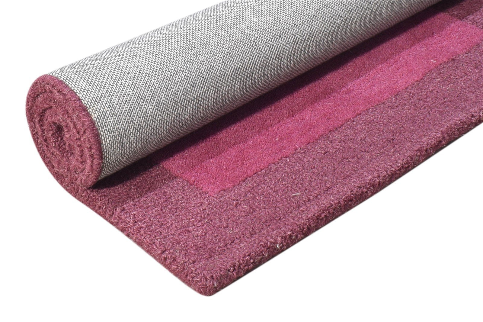Hand Tufted Wine Wool Rug 2' X 3' Modern Scandinavian Bordered Small Carpet 7865080447125