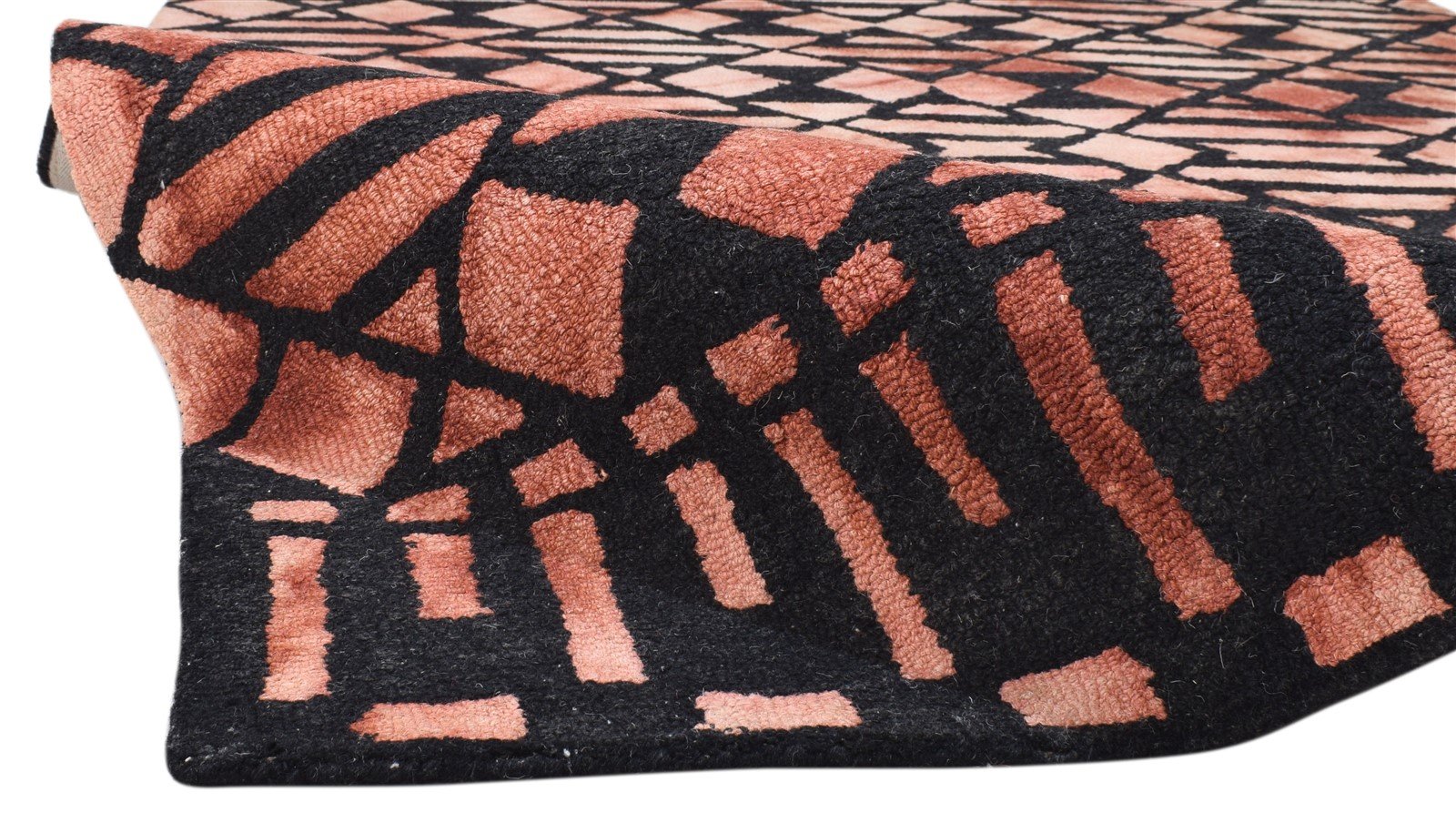 Hand Tufted Wine Wool Rug 5' X 8' Modern Scandinavian Geometric Room Size Carpet 7860687339669
