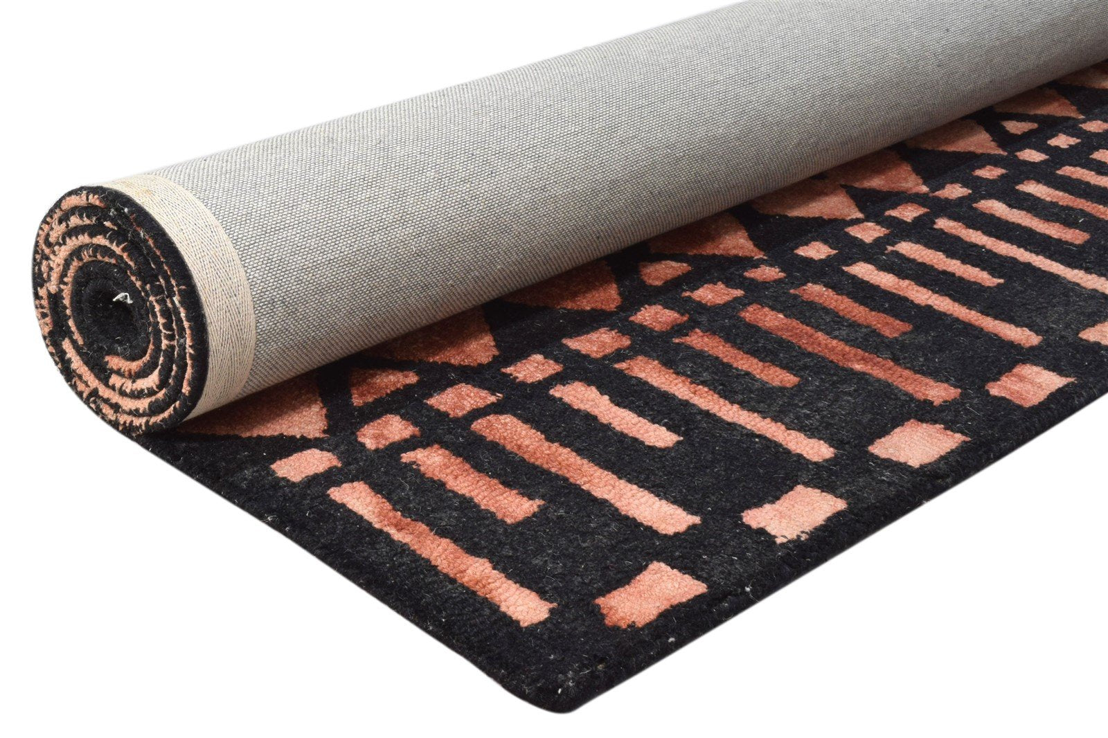 Hand Tufted Wine Wool Rug 5' X 8' Modern Scandinavian Geometric Room Size Carpet 7860687339669