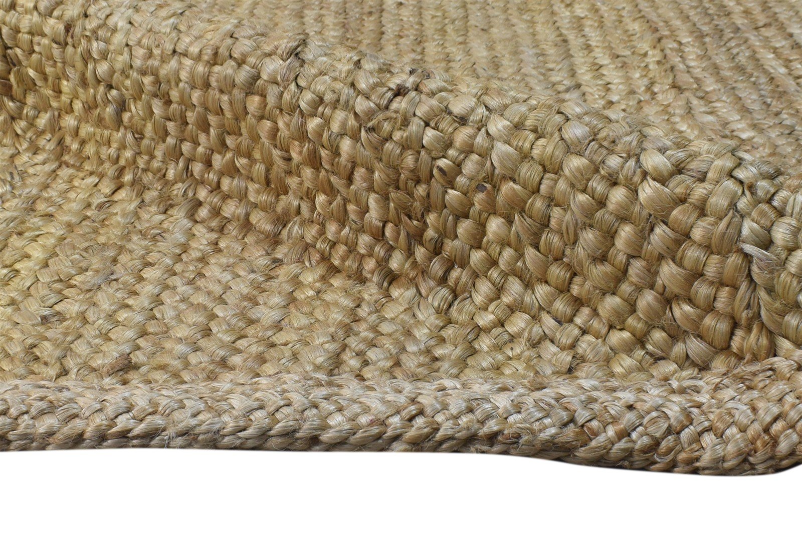 Hand Woven Beige Jute Rug 5' X 8' Modern Scandinavian Solid Room Size Carpet 7864961728661