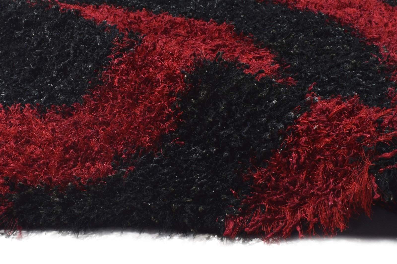 Hand Woven Black Polyester Rug 4' X 6' Modern American Swirls Room Size Carpet 7865076088981