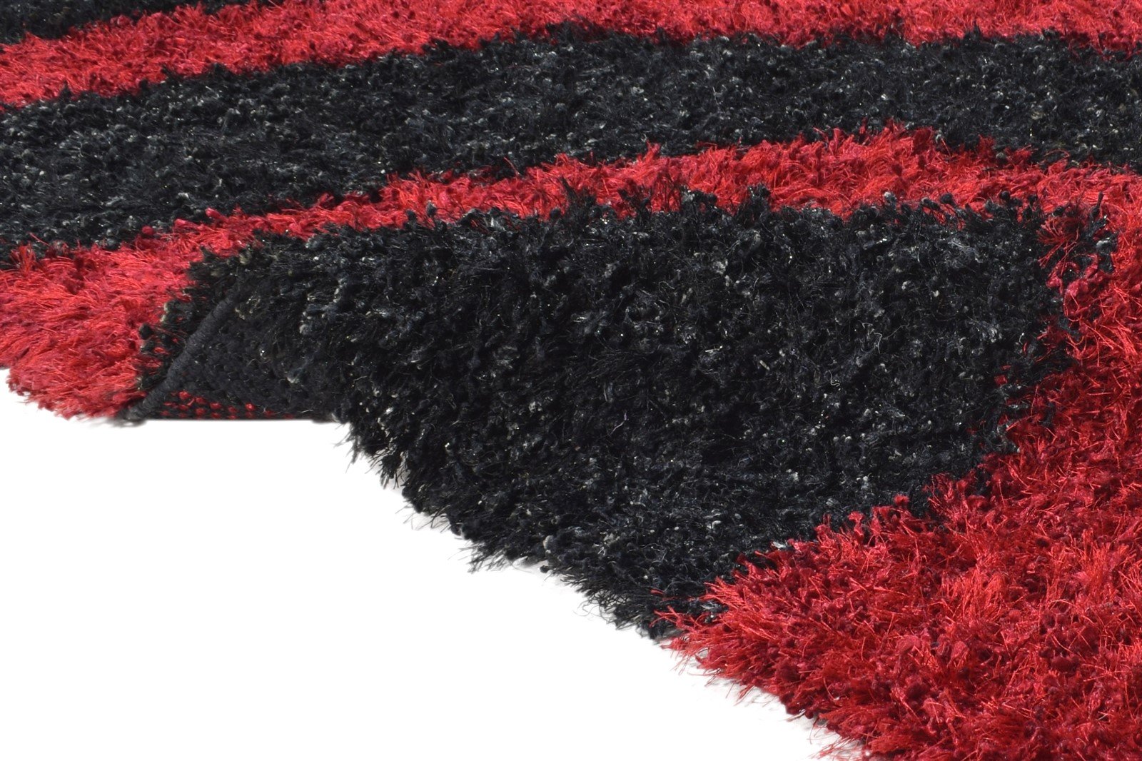 Hand Woven Black Polyester Rug 4' X 6' Modern American Swirls Room Size Carpet 7865076088981