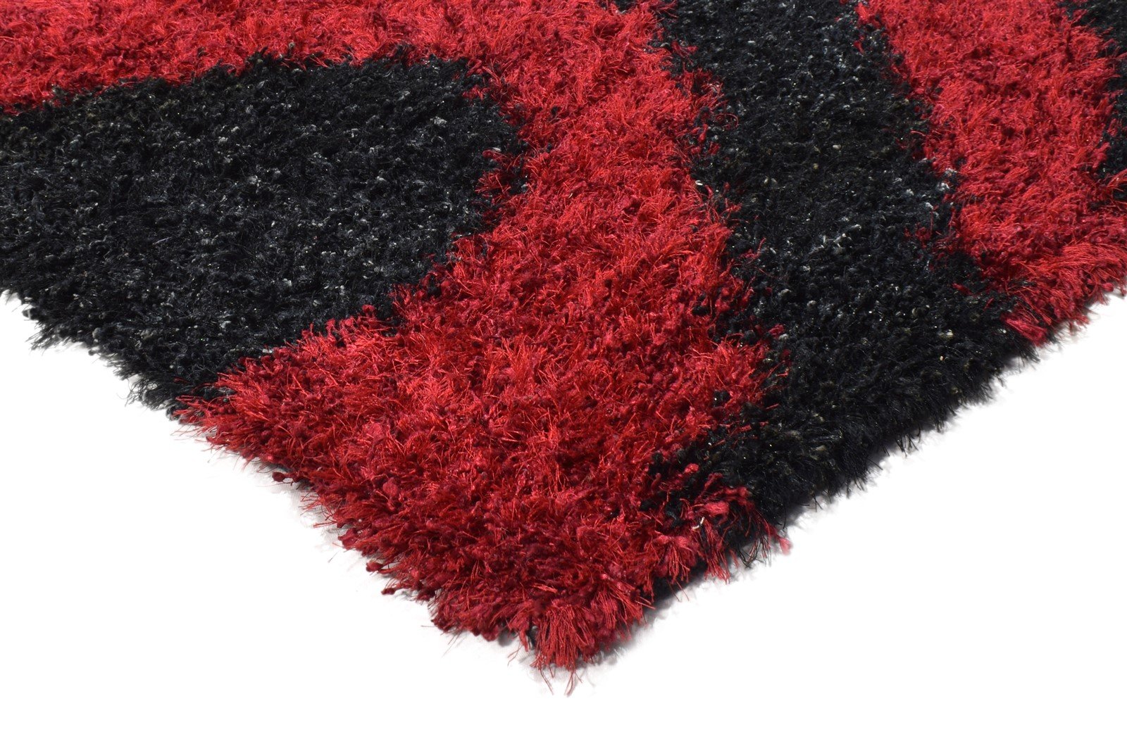 Agnella Hand Woven Black Polyester Rug 4' X 6' Modern American Swirls 7865076088981