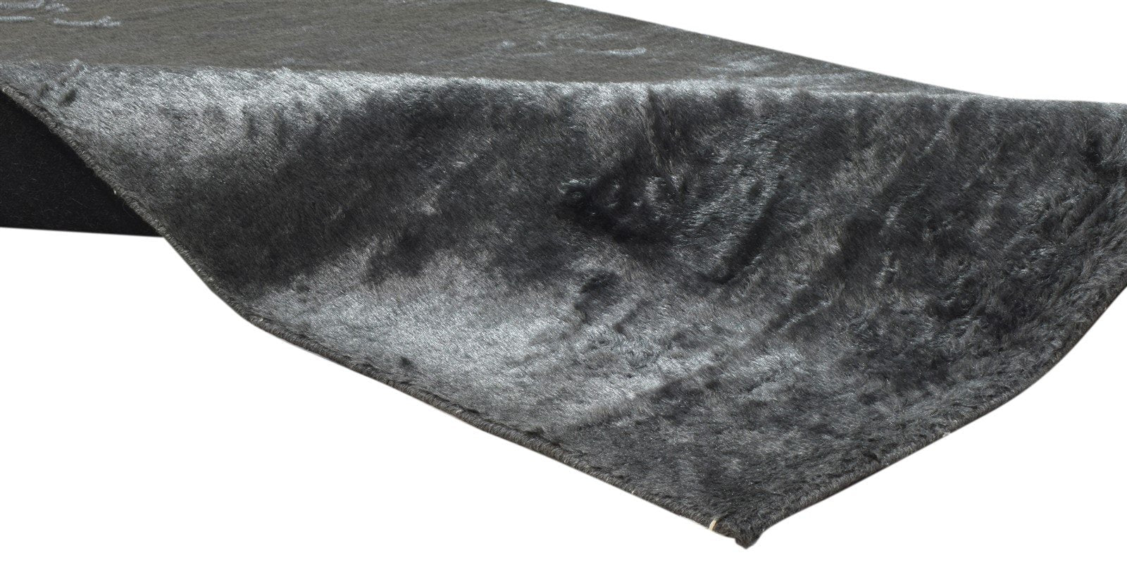 Hand Woven Black Polypropylene Rug 5X8 Modern Scandinavian Solid Room Size 7860679573653