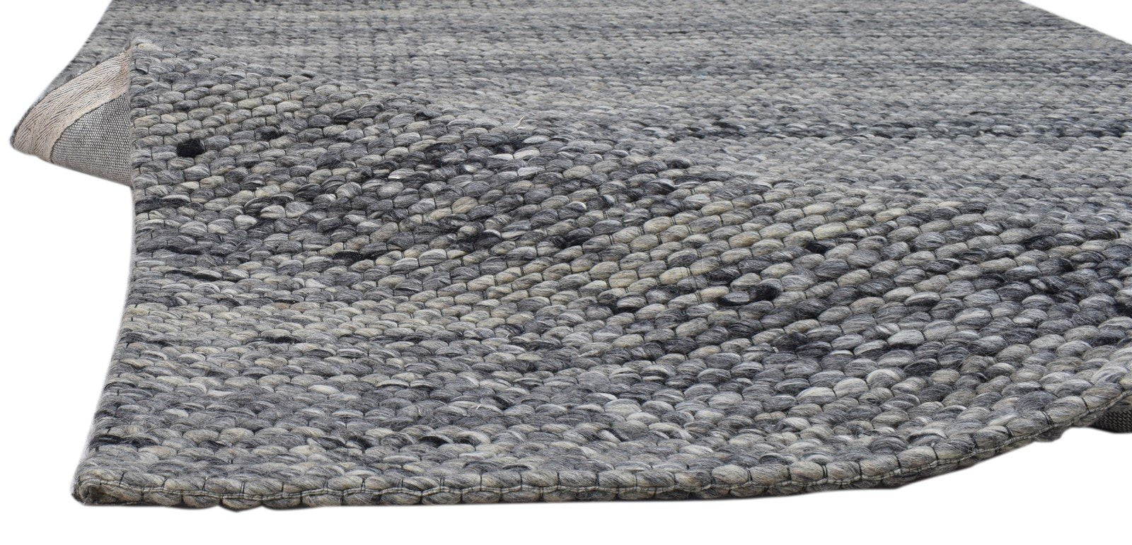 Hand Woven Black Wool Rug 5' X 8' Modern Scandinavian Striped Room Size Carpet 7860679737493