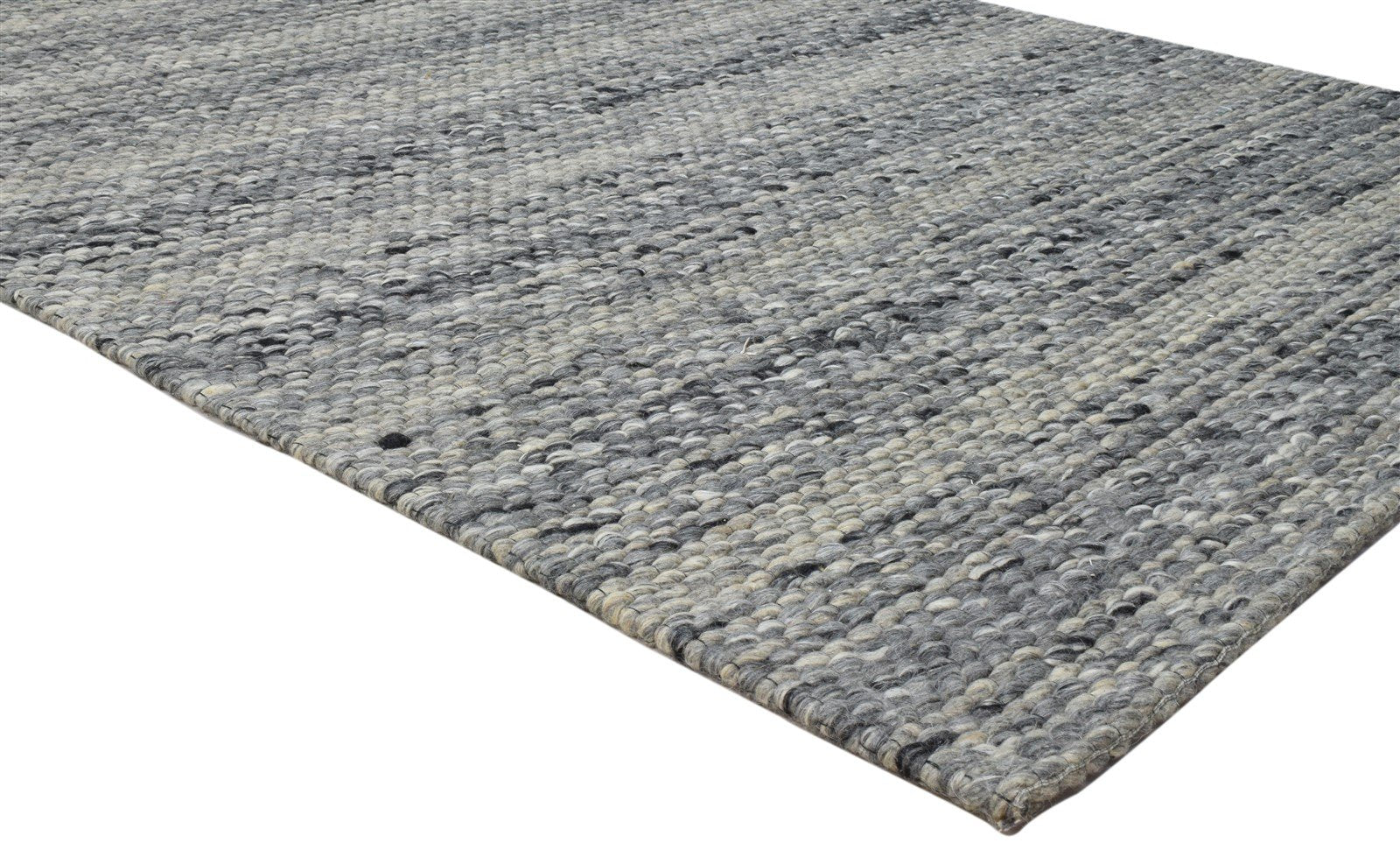 Hand Woven Black Wool Rug 5' X 8' Modern Scandinavian Striped Room Size Carpet 7860679737493