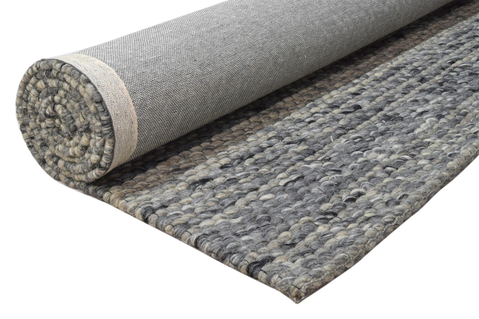 Hand Woven Black Wool Rug 5' X 8' Modern Scandinavian Striped Room Size Carpet 7860679737493