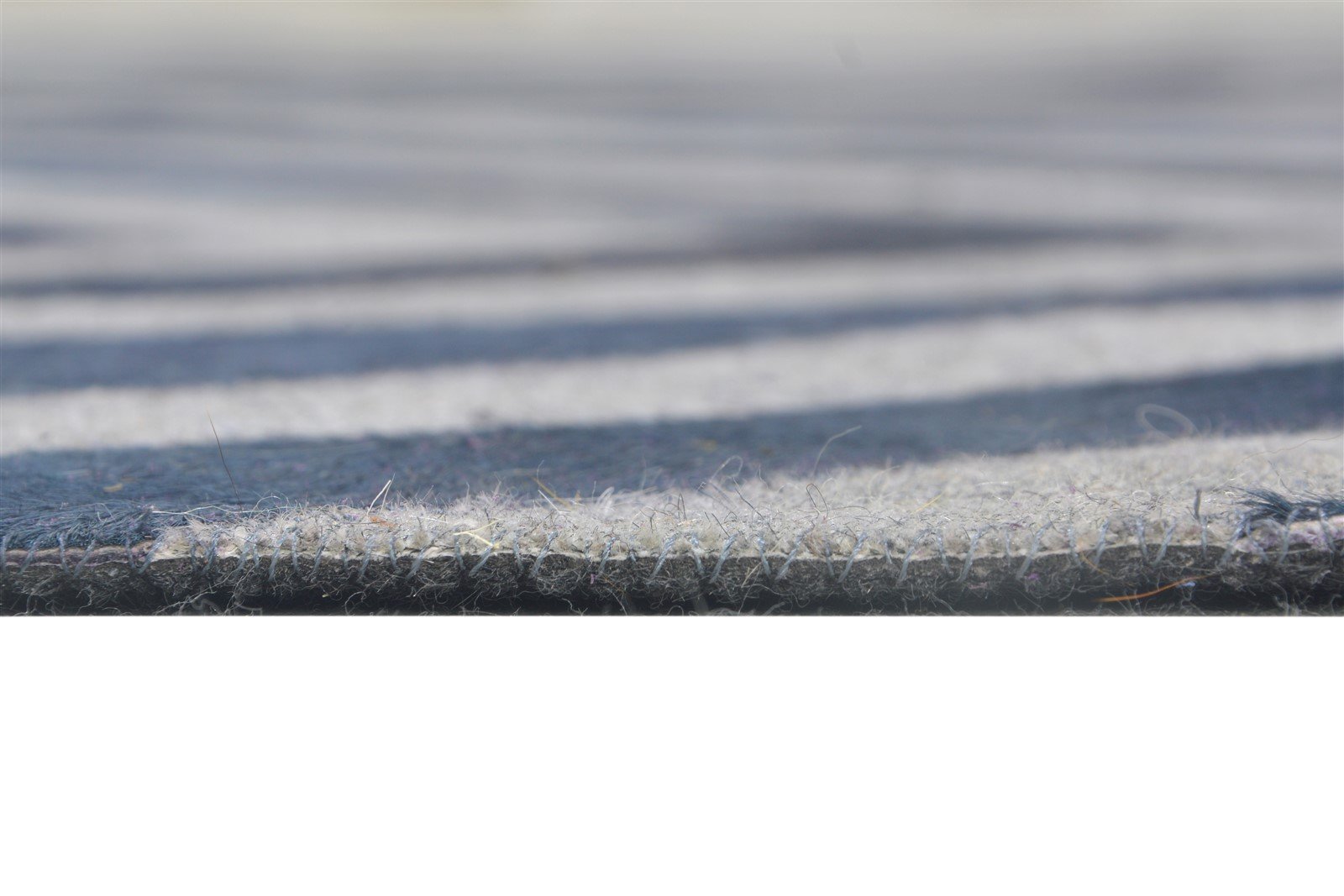 Hand Woven Blue Leather / Cotton Rug 5X8 Modern Moroccan Diamond Room Size 7864366825621