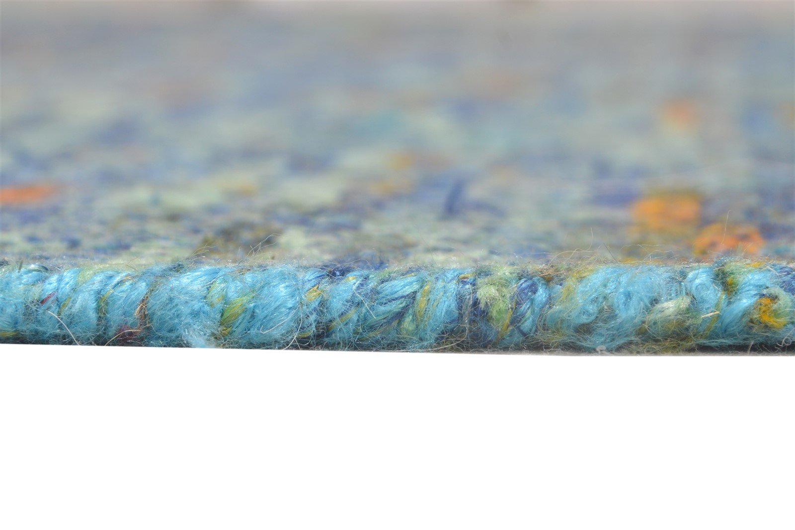 Dina Hand Woven Blue Rayon From Bamboo Rug 6X10 Modern Bohemian Solid 7864815190165
