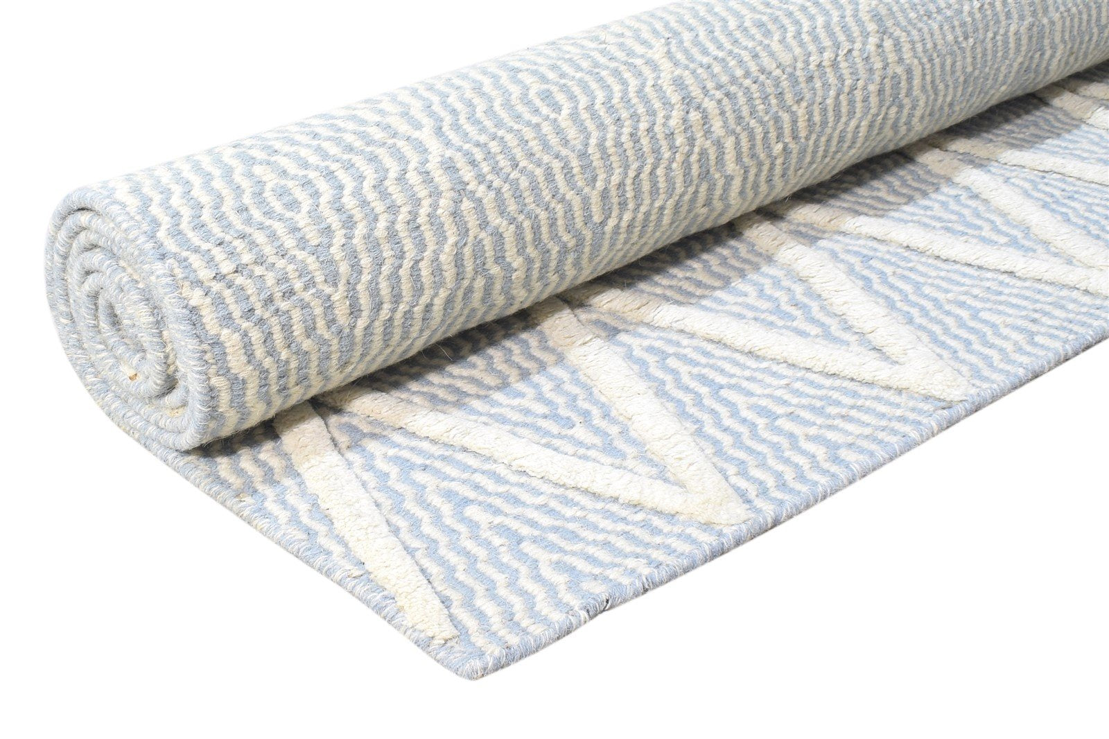 Hand Woven Blue Silk Rug 5' X 7' Modern Moroccan Diamond Room Size Carpet 7864921489557