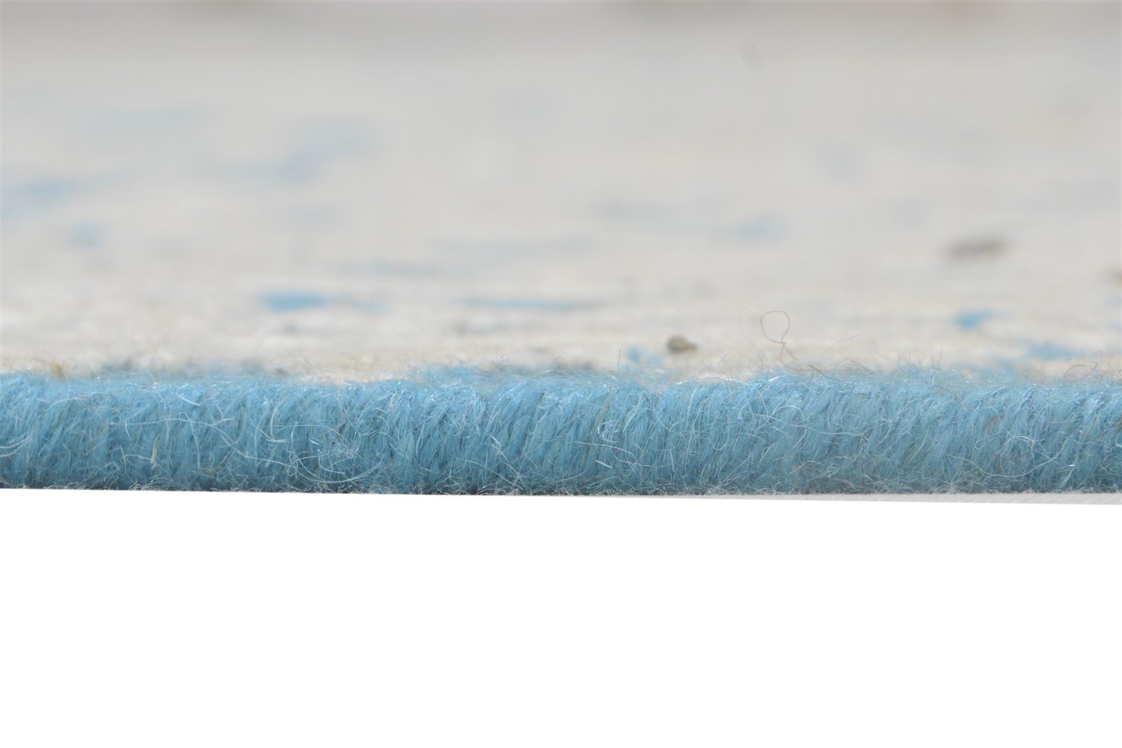 Hand Woven Blue Wool Rug 5' X 8' Modern Indian Abstract Room Size Carpet 7864179785877