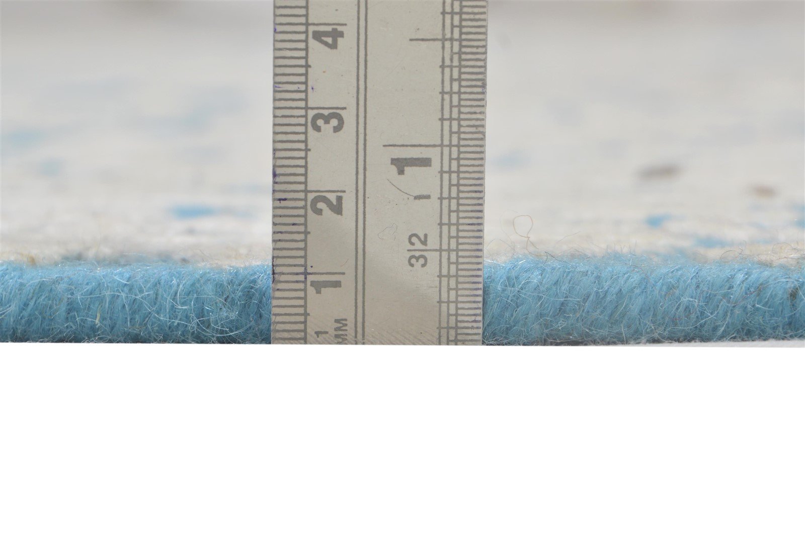 Hand Woven Blue Wool Rug 5' X 8' Modern Indian Abstract Room Size Carpet 7864179785877