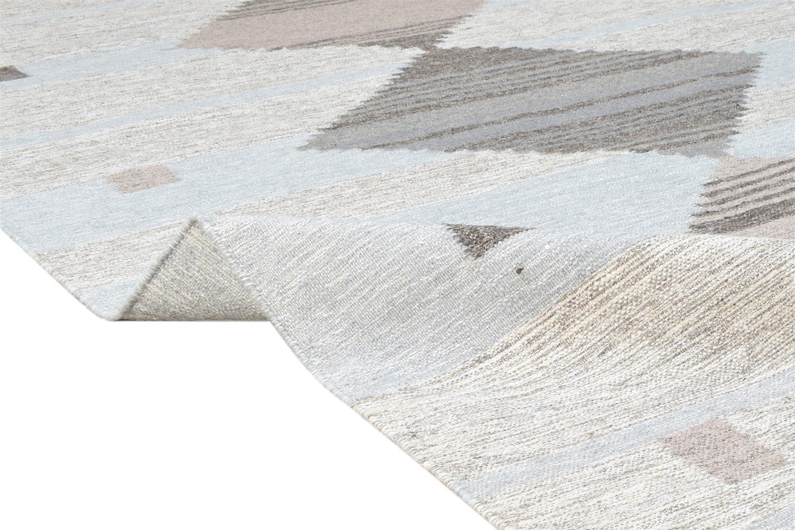 Hand Woven Blue Wool Rug 5' X 8' Modern Scandinavian Nordic Room Size Carpet 7865140773013