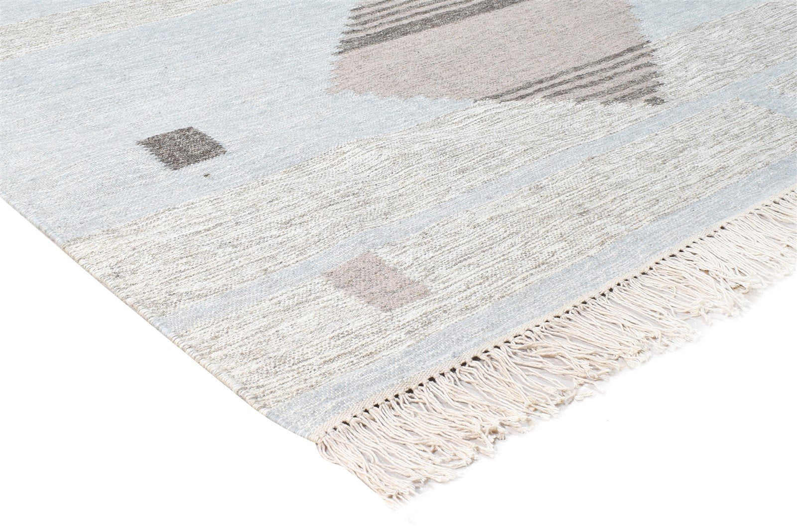 Hand Woven Blue Wool Rug 5' X 8' Modern Scandinavian Nordic Room Size Carpet 7865140773013