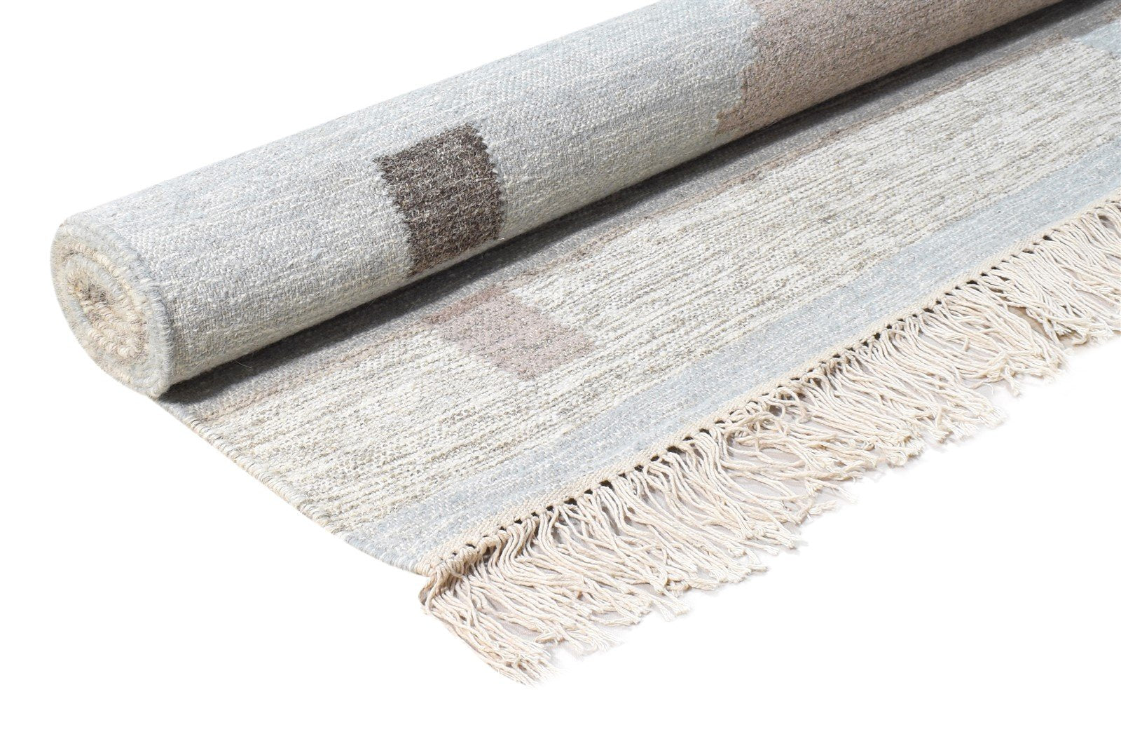 Hand Woven Blue Wool Rug 5' X 8' Modern Scandinavian Nordic Room Size Carpet 7865140773013