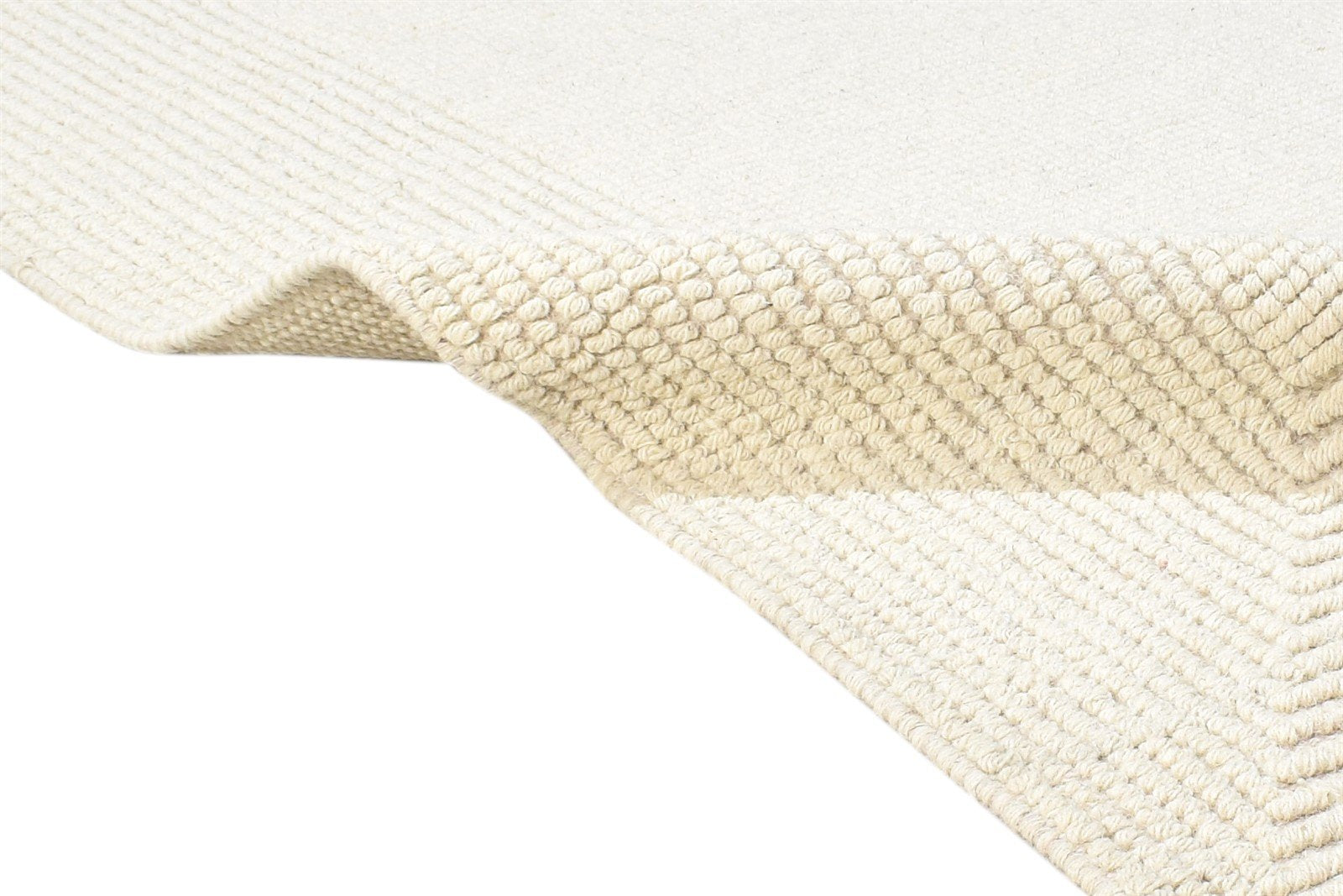 Hand Woven Cream Silk Rug 5' X 8' Modern Scandinavian Bordered Room Size Carpet 7864923521173