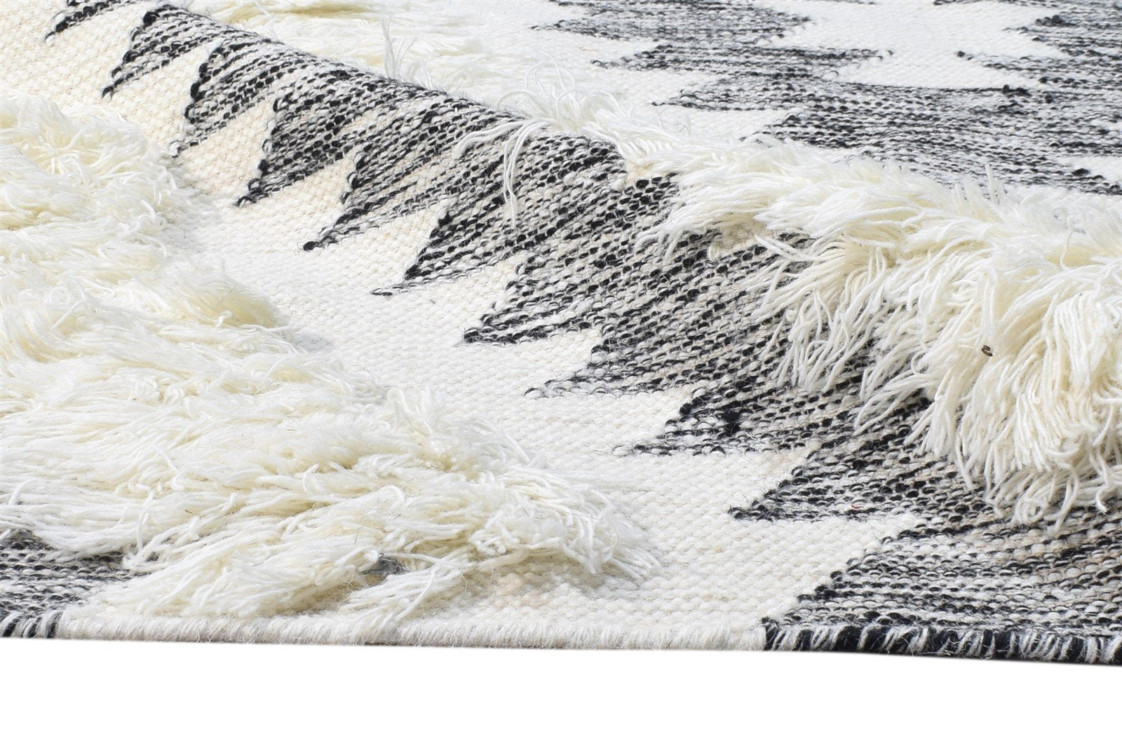 Hand Woven Cream Wool Rug 4' X 5' Modern Moroccan Modern Room Size Carpet 7865139396757