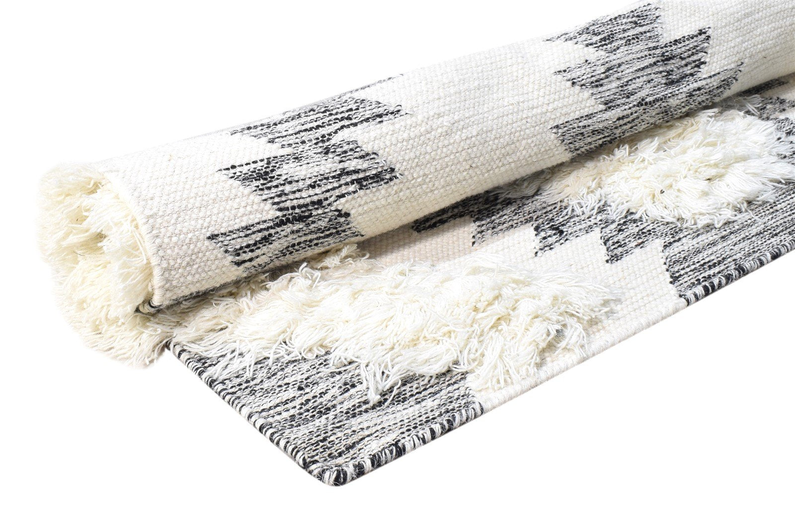 Hand Woven Cream Wool Rug 4' X 5' Modern Moroccan Modern Room Size Carpet 7865139396757