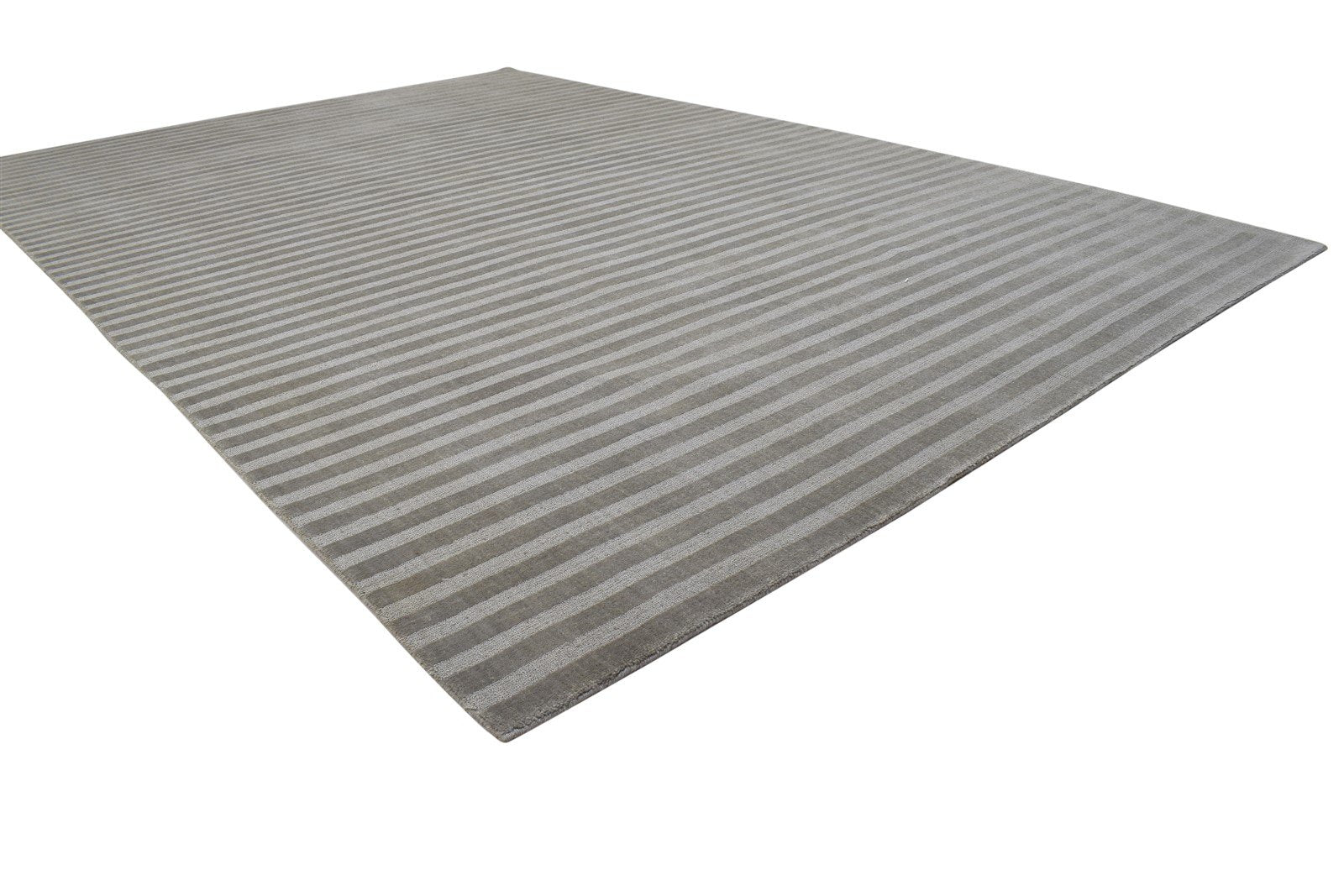 Hand Woven Dark Grey Wool Rug 6X9 Modern Scandinavian Striped Room Size Carpet 7864180506773