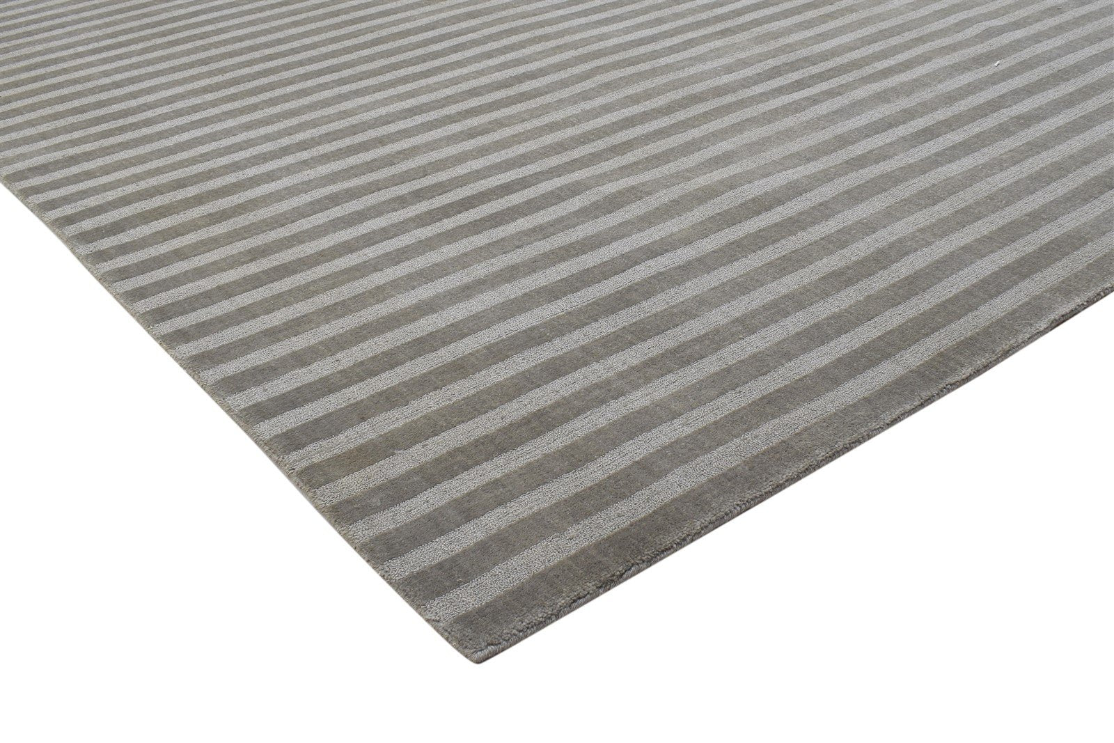Hand Woven Dark Grey Wool Rug 6X9 Modern Scandinavian Striped Room Size Carpet 7864180506773