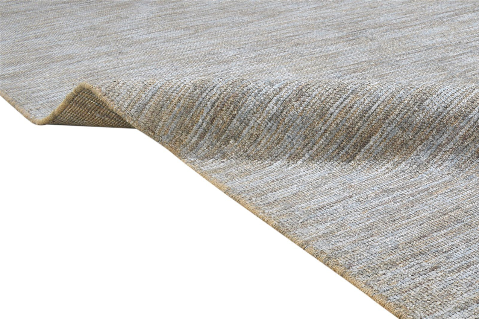 Hand Woven Grey Jute / Silk Rug 6X8 Modern Scandinavian Solid Room Size Carpet 7864180408469
