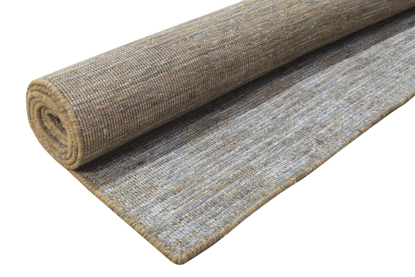 Hand Woven Grey Jute / Silk Rug 6X8 Modern Scandinavian Solid Room Size Carpet 7864180408469