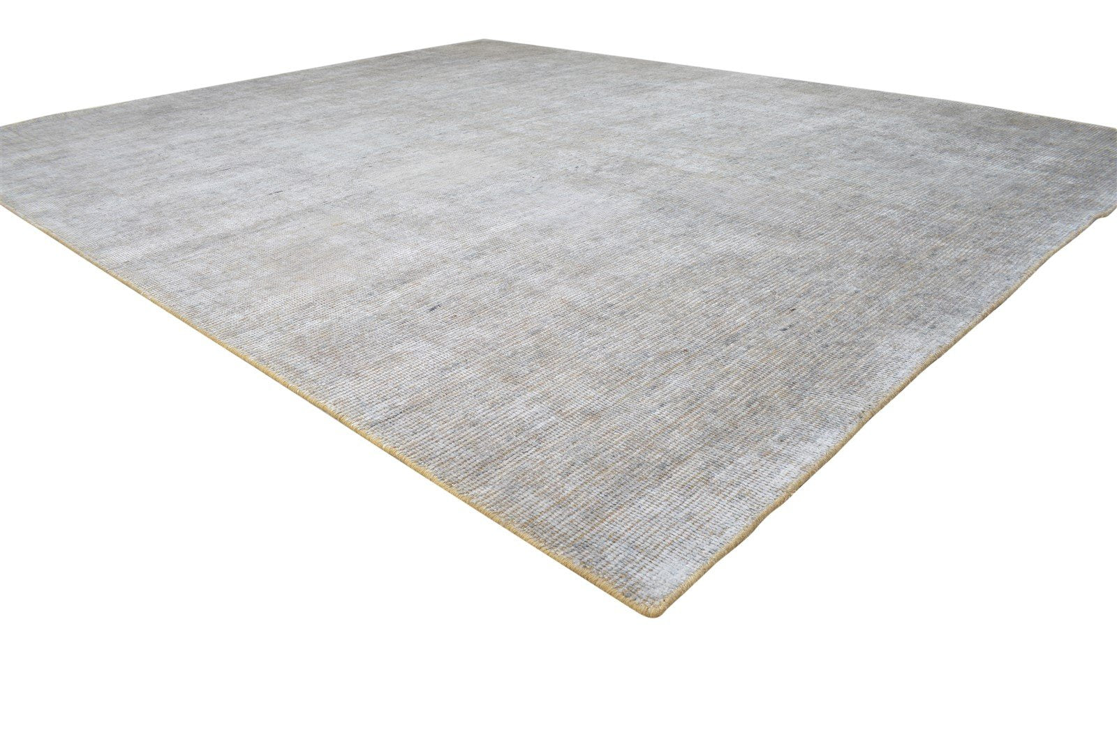 Hand Woven Grey Jute / Silk Rug 8' X 10' Modern Scandinavian Solid Large Carpet 7864181227669