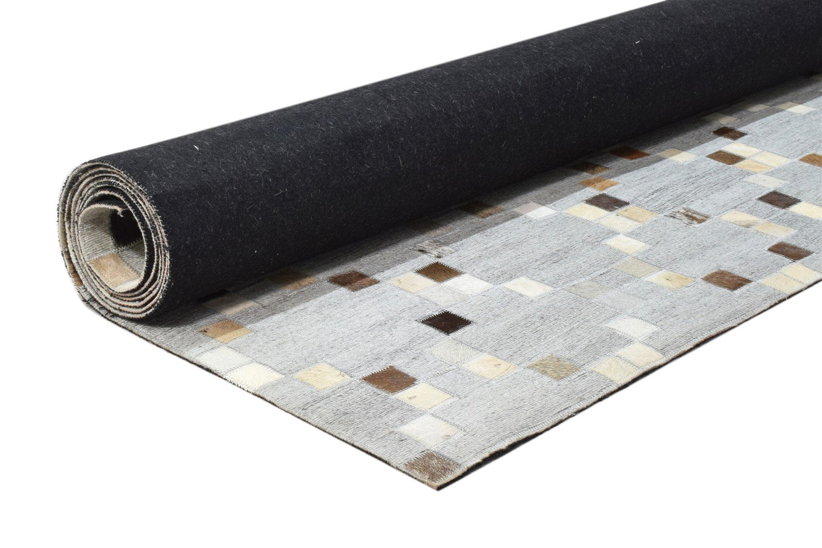 Hand Woven Grey Leather / Cotton Rug 6X9 Modern Moroccan Trellis Room Size 7860681769109
