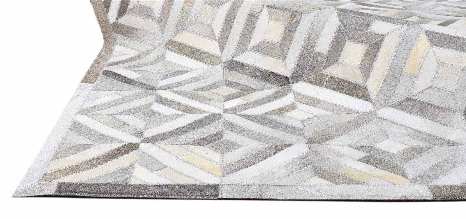 Myra Hand Woven Grey Leather Rug 6' X 9' Modern Scandinavian Diamond 7860682260629