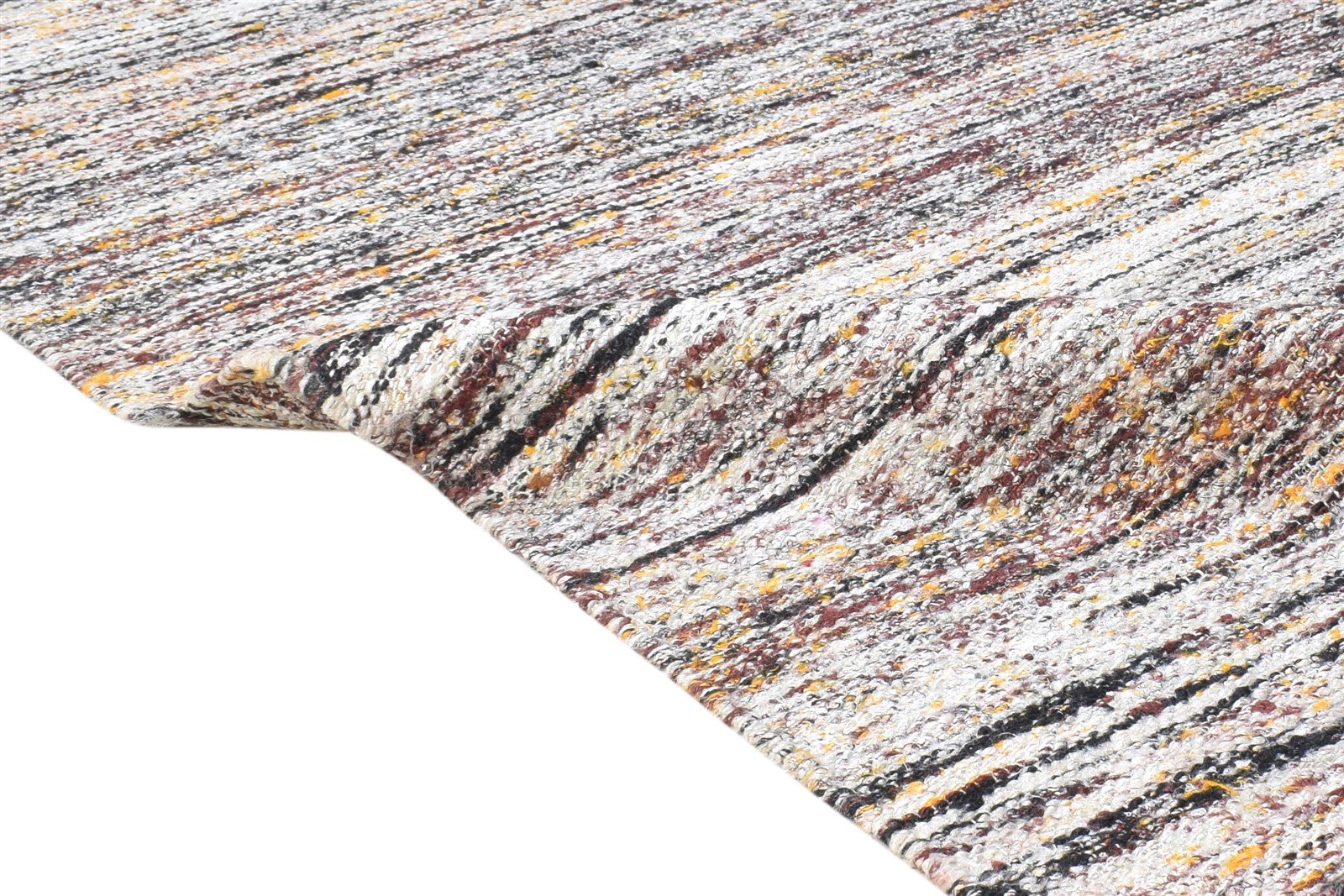 Hand Woven Grey Rayon From Bamboo Rug 8X11 Modern Scandinavian Striped Large 7864805130389