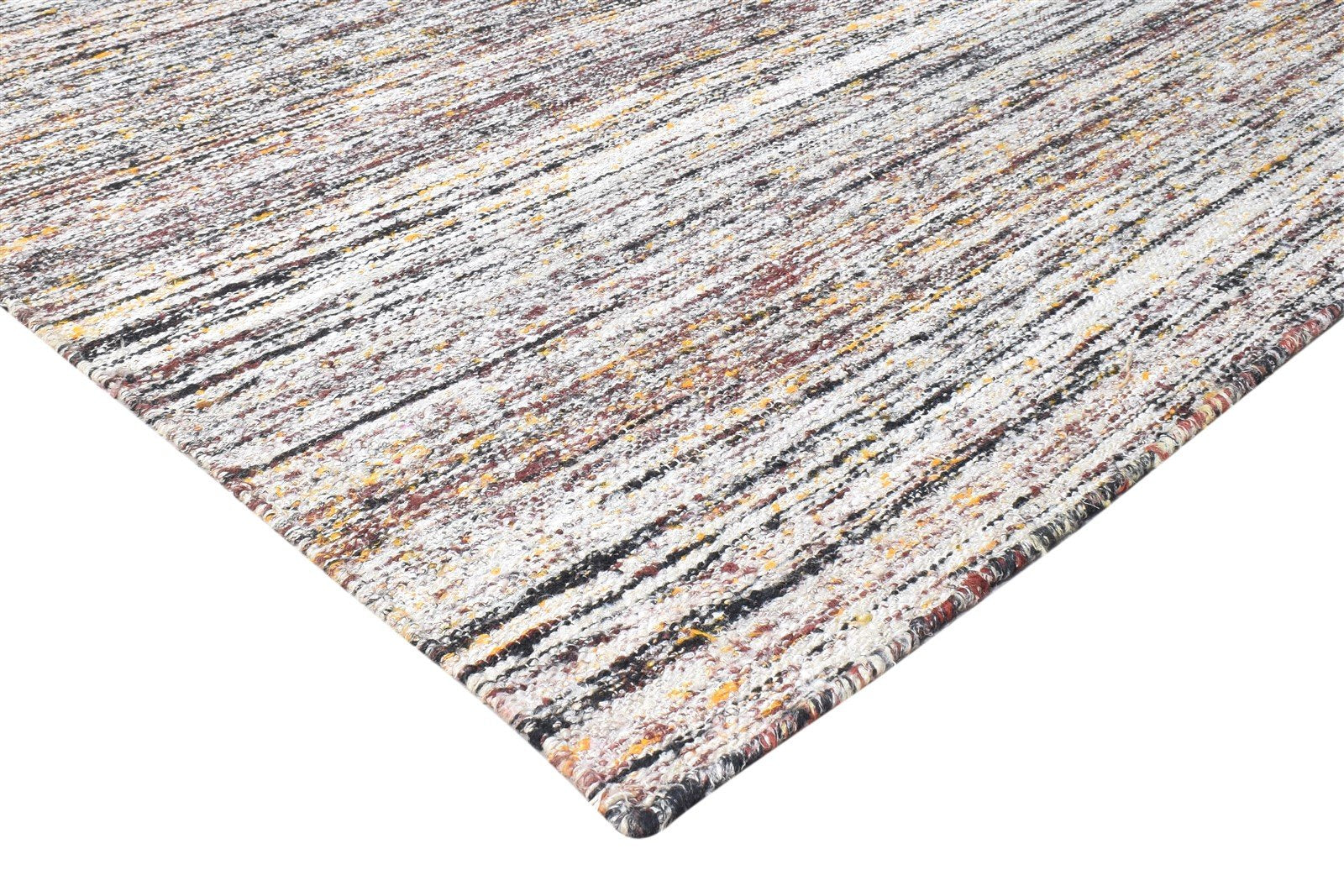 Hand Woven Grey Rayon From Bamboo Rug 8X11 Modern Scandinavian Striped Large 7864805130389