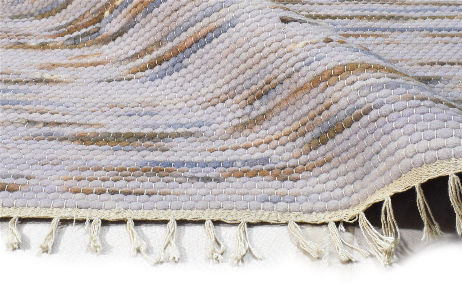 Hand Woven Grey Wool Rug 5' X 7' Modern Scandinavian Abstract Room Size Carpet 7865007866005