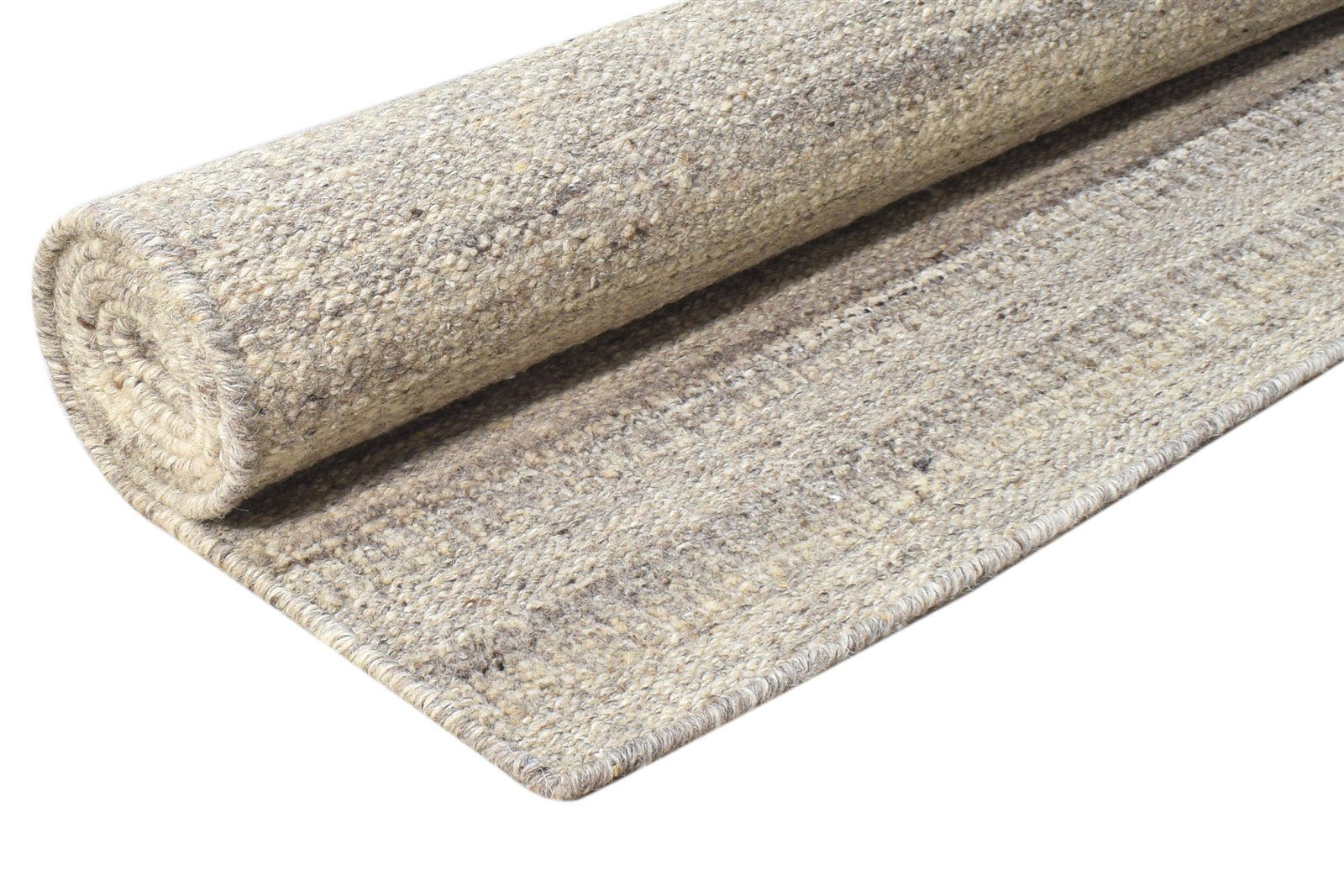 Hand Woven Grey Wool Rug 5' X 7' Modern Scandinavian Striped Room Size Carpet 7864793071765