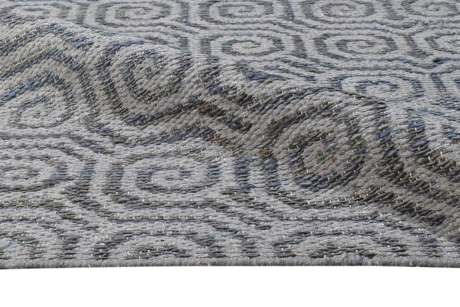 Theresa Hand Woven Grey Wool Rug 5' X 8' Modern Moroccan Geometric 7865050431637
