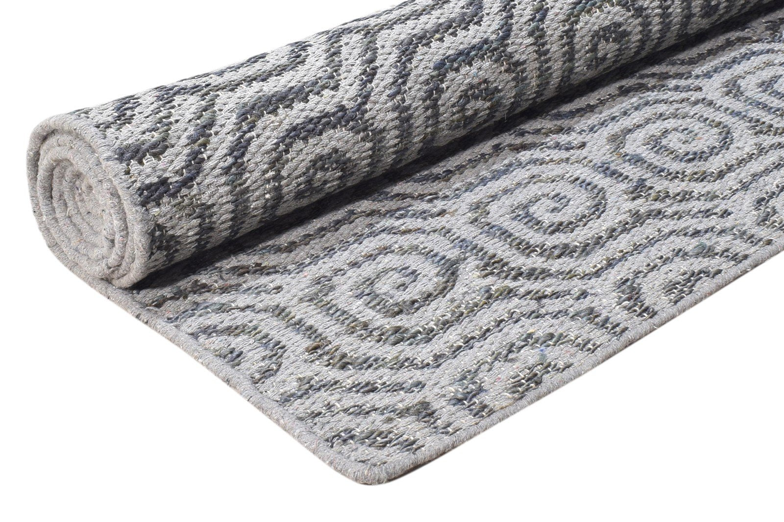 Theresa Hand Woven Grey Wool Rug 5' X 8' Modern Moroccan Geometric 7865050431637