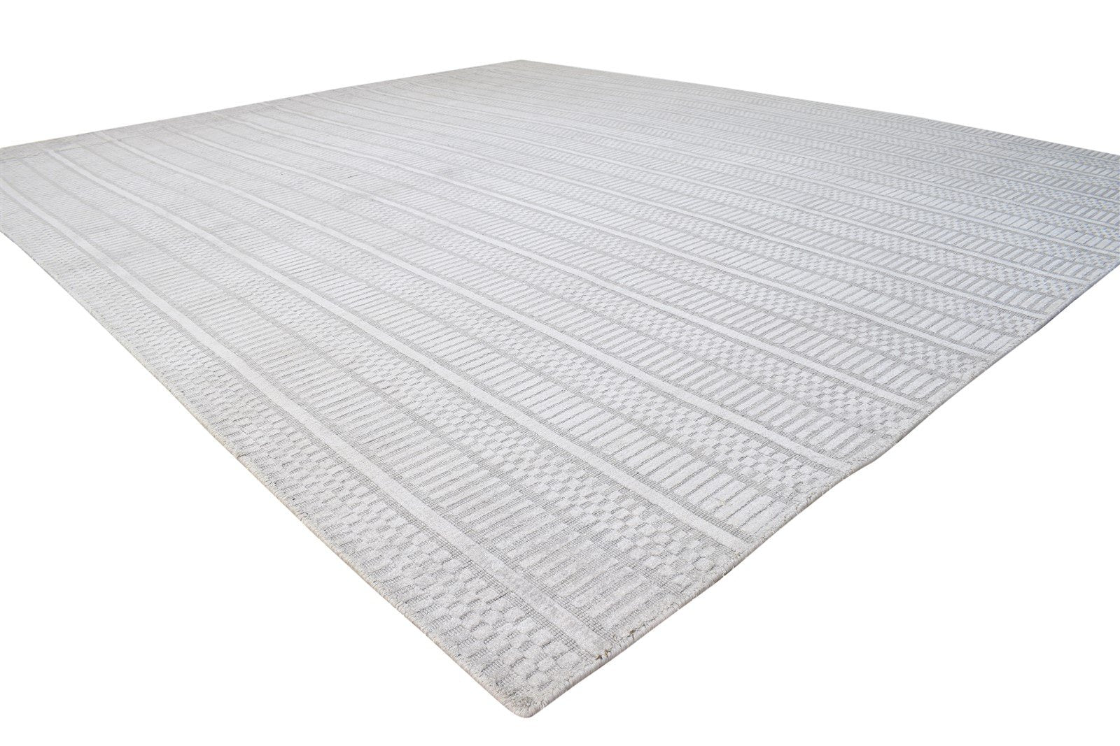 Hand Woven Grey Wool Rug 8' X 10' Persien Scandinavian Oriental Large Carpet 7864807129237